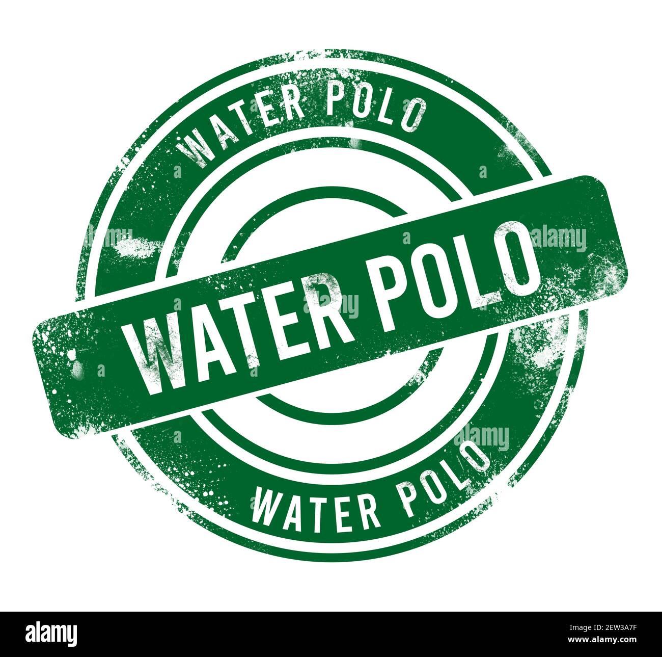 Water Polo - bouton rond vert grunge, timbre Banque D'Images