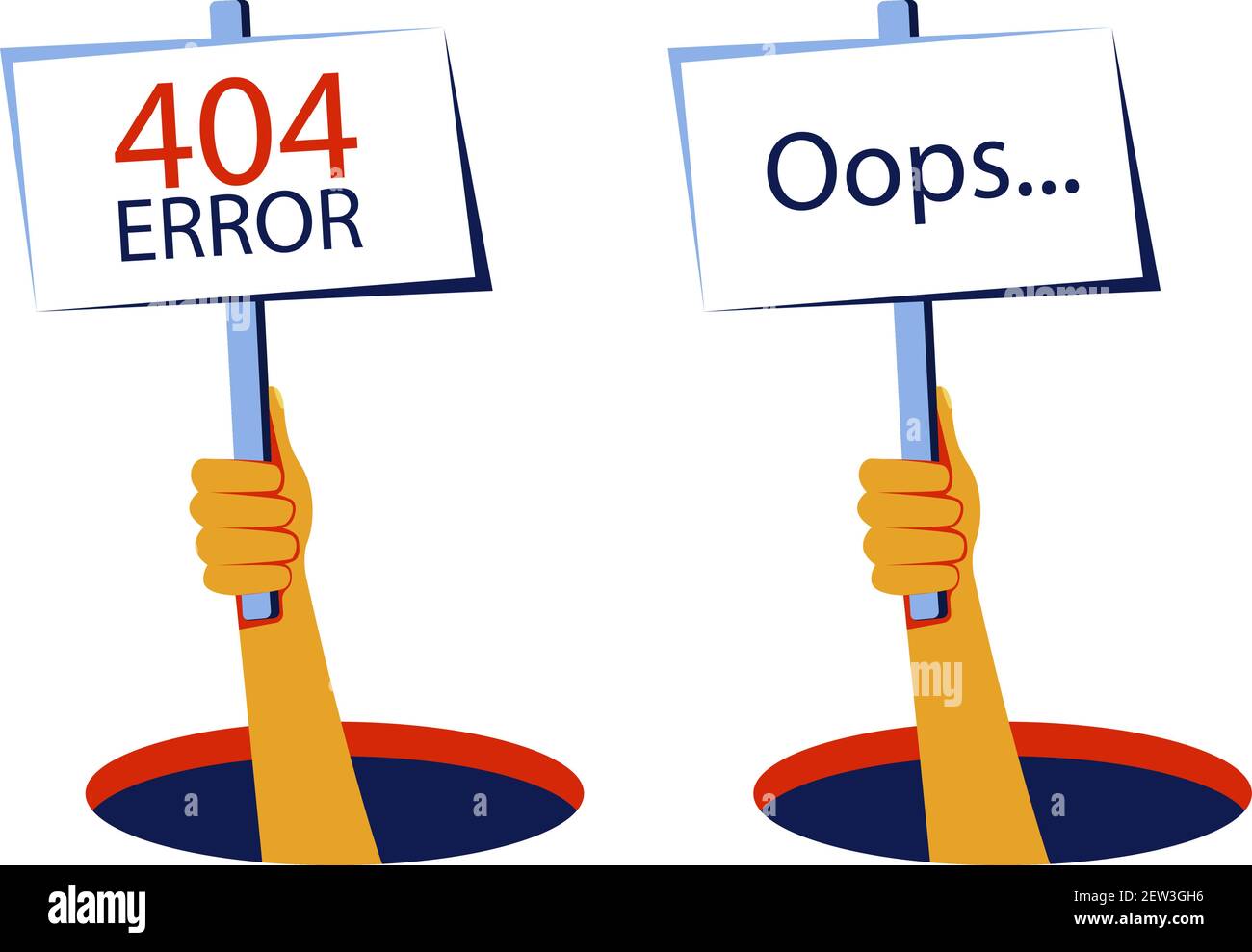 Oups ... 404 modèle de site web d'erreur Illustration de Vecteur