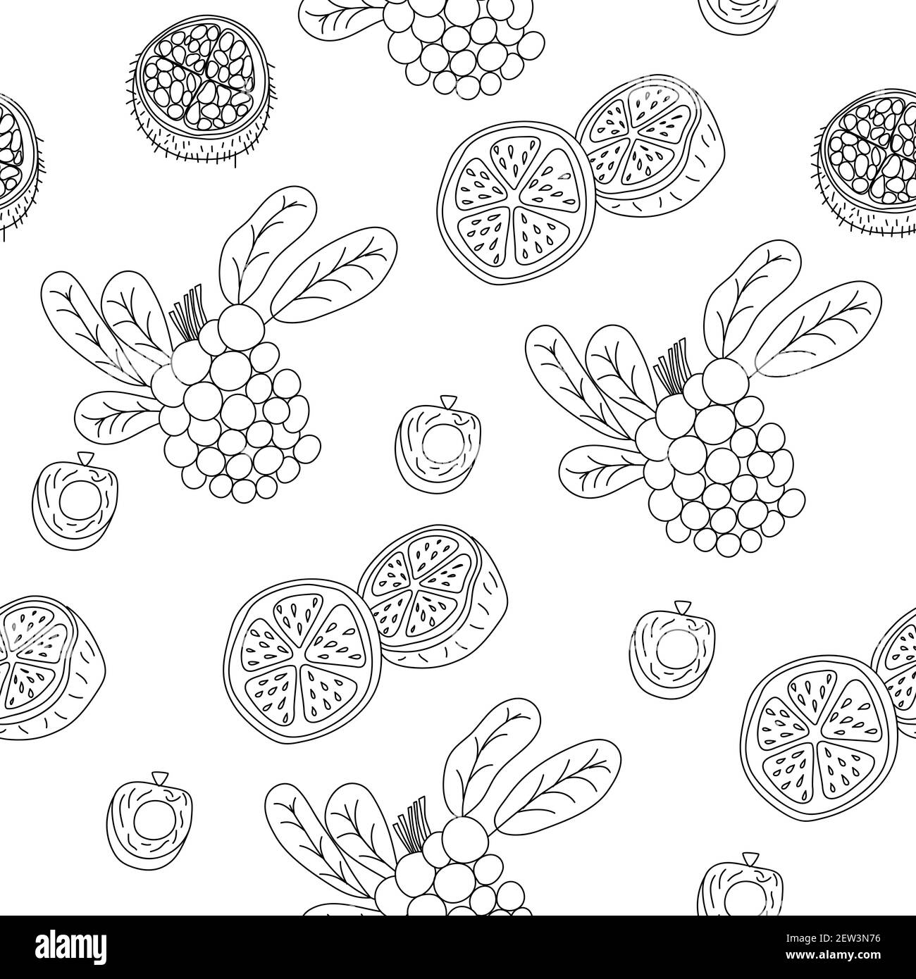 Motif sans coutures à la ligne des fruits tropicaux. Fond botanique noir et blanc. Illustration vectorielle monoline d'été Illustration de Vecteur Motif sans coutures à la ligne des fruits tropicaux. Fond botanique noir et blanc. Illustration vectorielle monoline d'été Illustration de Vecteur