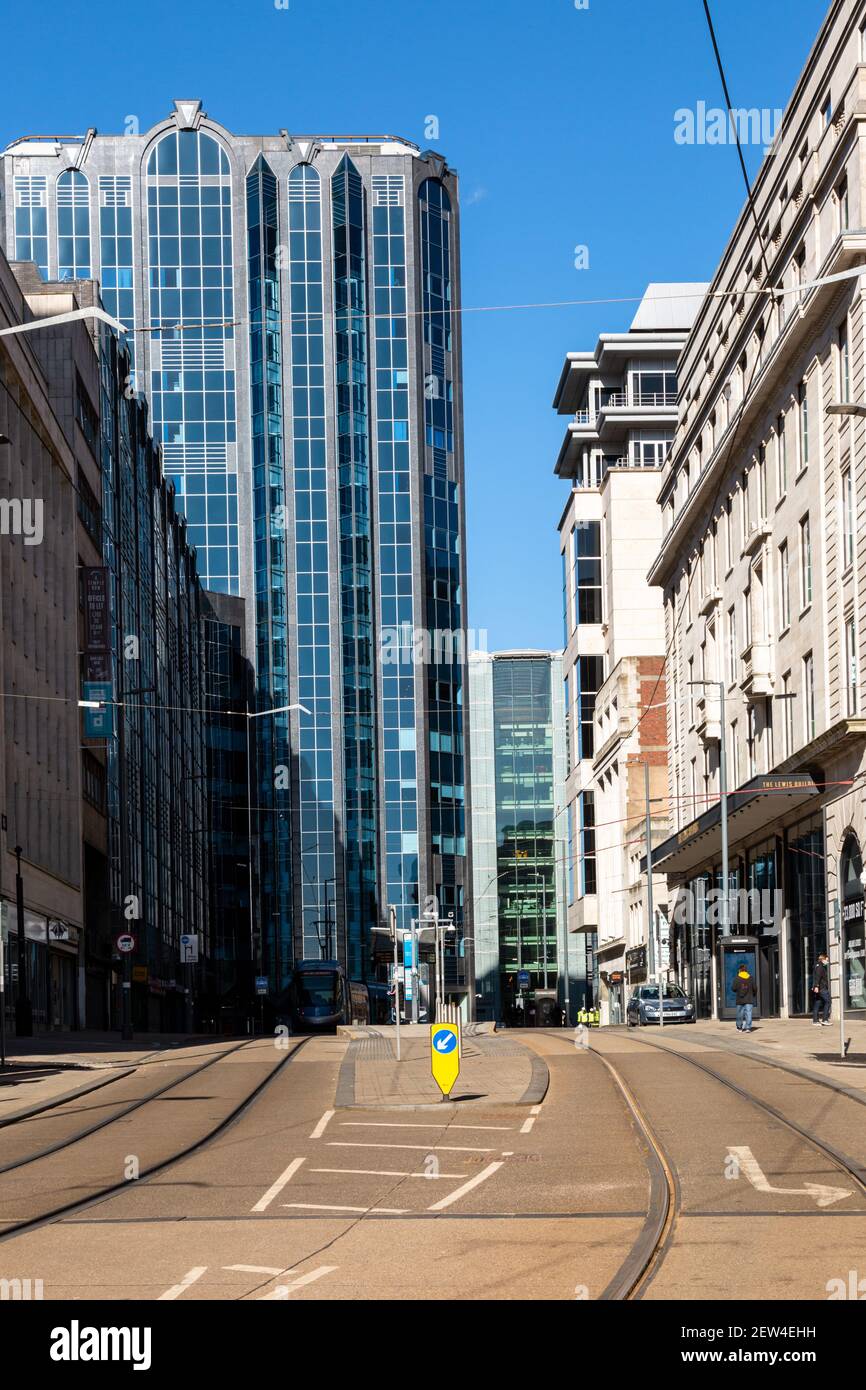 Vue sur Bull Street, Birmingham, Royaume-Uni. 2021 Banque D'Images