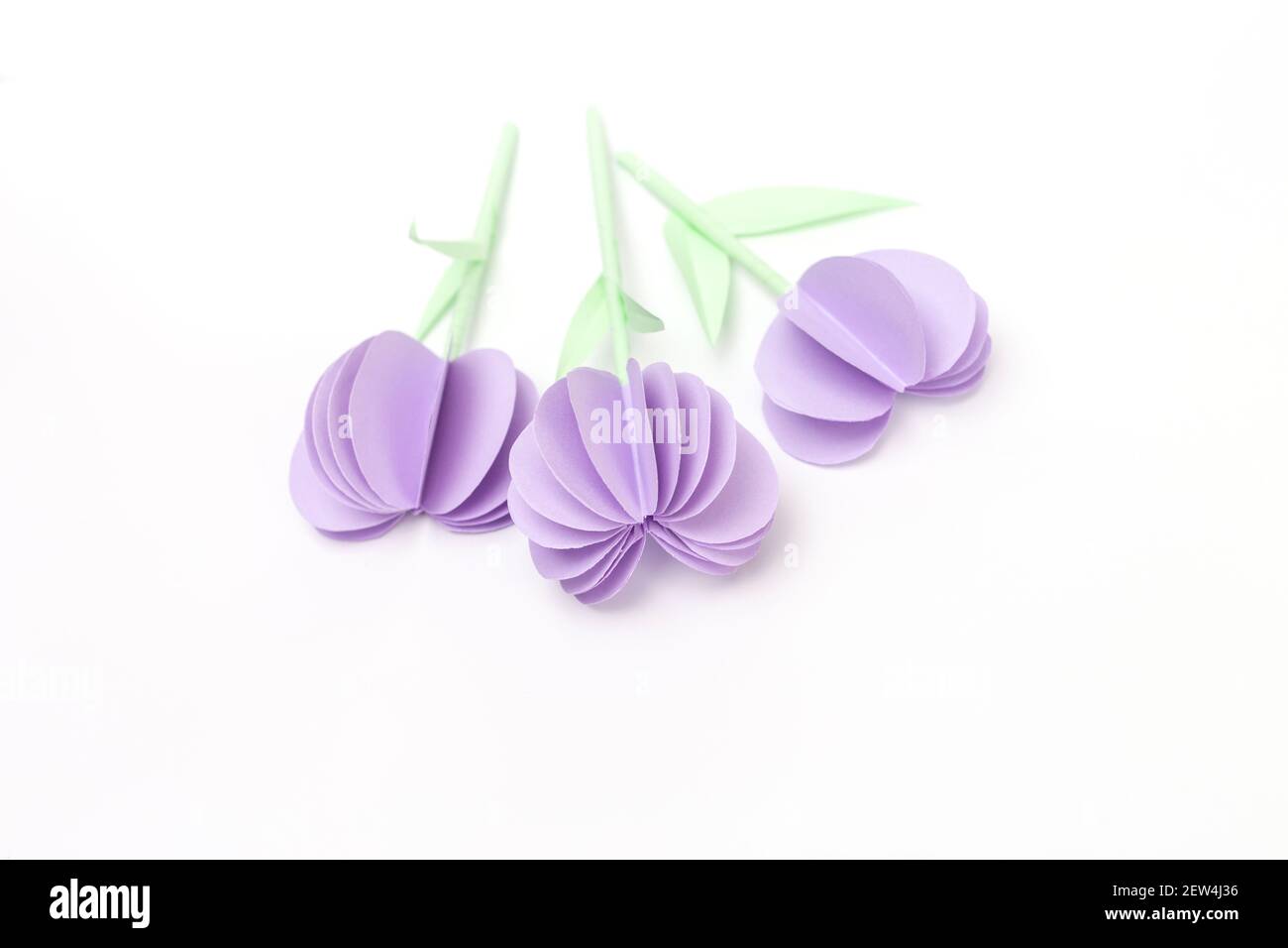 Bricolage papier violet tulipes fleurs, bricolage, vacances de printemps  activité artisanale pour les enfants Photo Stock - Alamy