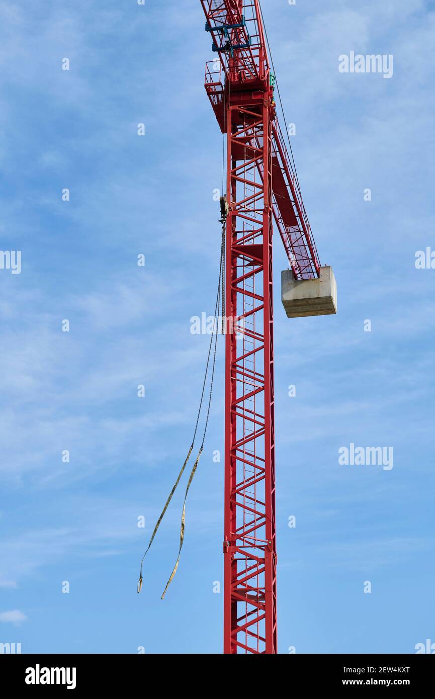 Détail de la construction de la grue dans la zone du bâtiment Banque D'Images