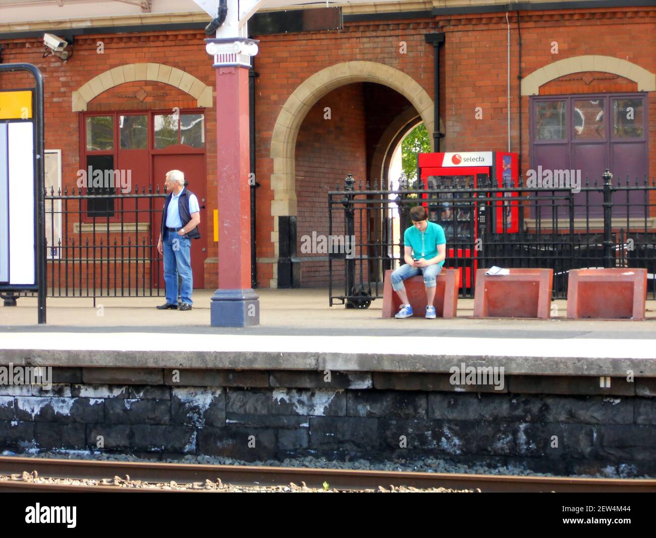 Station de métro Monkseaton, Whitley Bay, Tyne and Wear, Royaume-Uni Banque D'Images