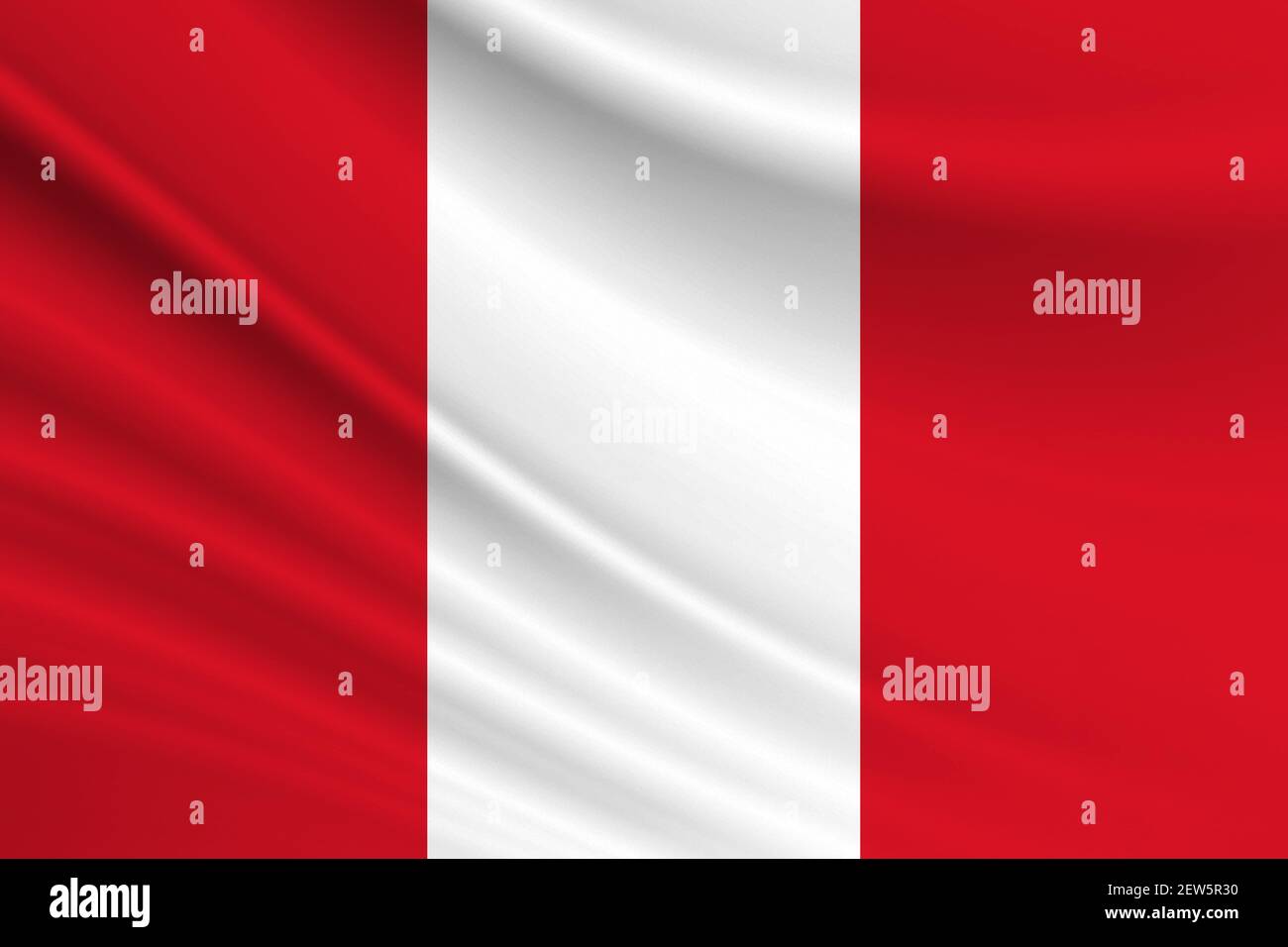 Drapeau du Pérou. Texture du tissu du drapeau du Pérou. Banque D'Images