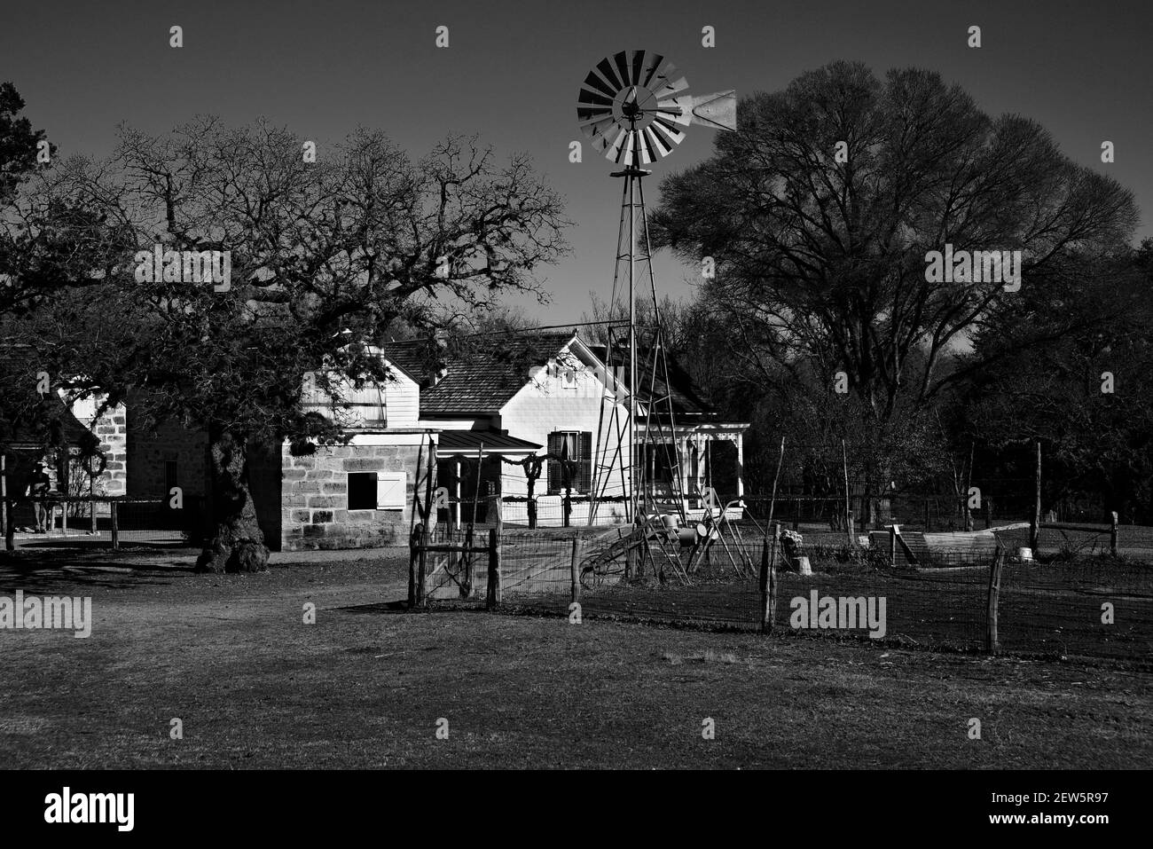 À la ferme Sauer-Beckmann Living History Farm de Stonewall, Texas, les visiteurs peuvent voir à quoi ressemble la vie dans une ferme américaine rurale du début des années 1900, au Texas. Banque D'Images