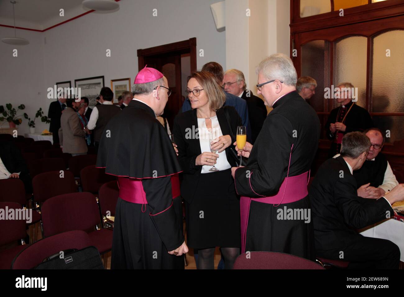 Bischof Wolfgang Ipolt, GeneralSuperintendentin Theresa Rinecker, KS. Kanonik Jan Kułyna, Dekan à Zgorzelec, beim Neujahrsempfang des Bistums Görlitz Banque D'Images