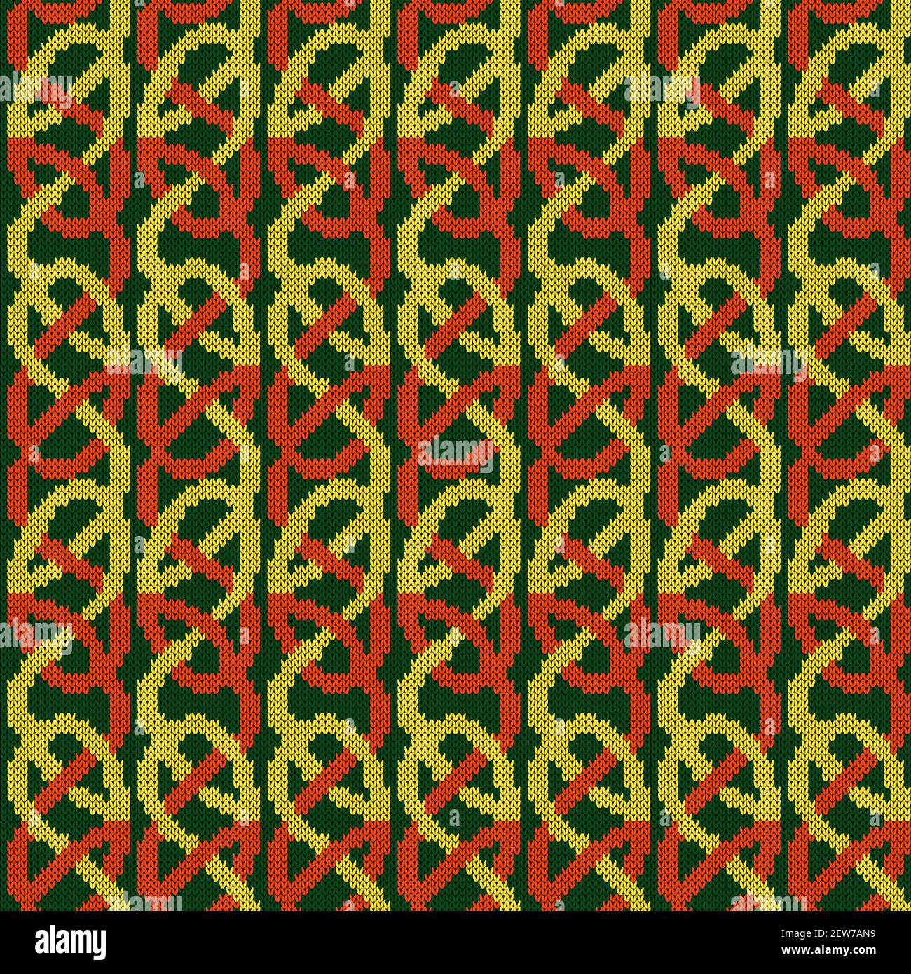 Motif vectoriel sans couture orné de couleurs vert, orange et jaune pour une texture de tissu Illustration de Vecteur