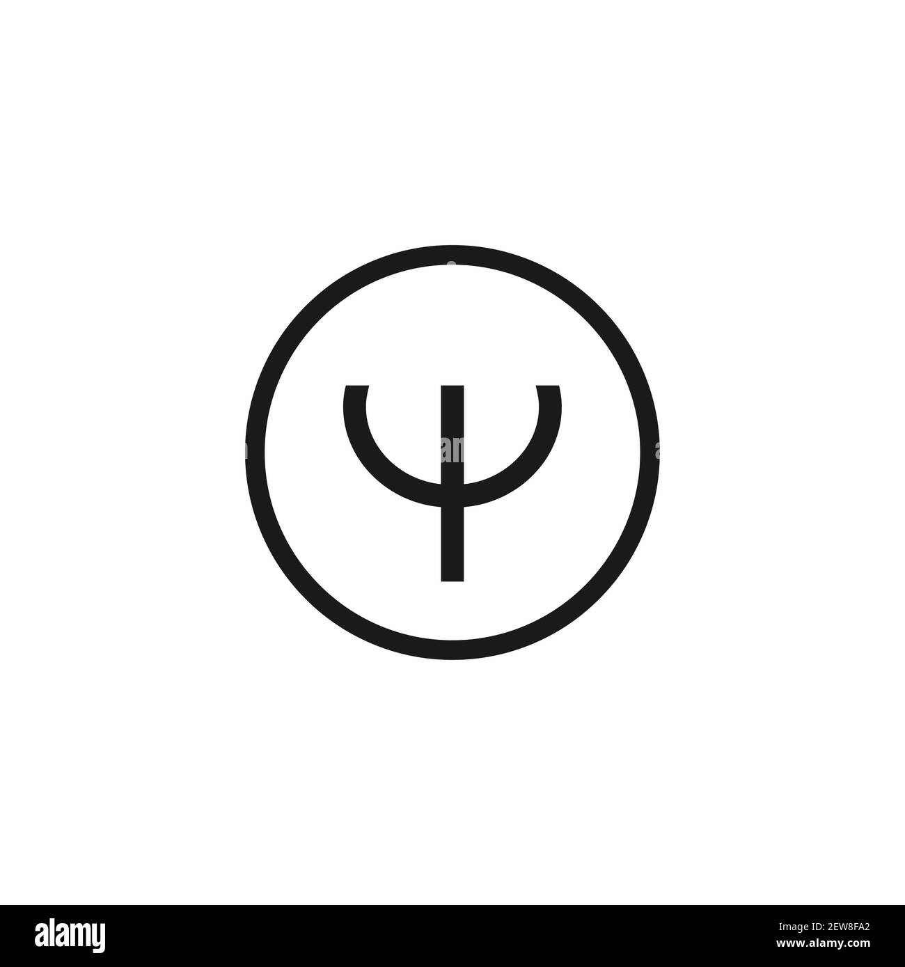 Logo pour psychologues. Lettre noire psi. Logo de neuropsychologie et de psychologie isolé sur bleu. Concept de psychothérapie. Illustration vectorielle Illustration de Vecteur