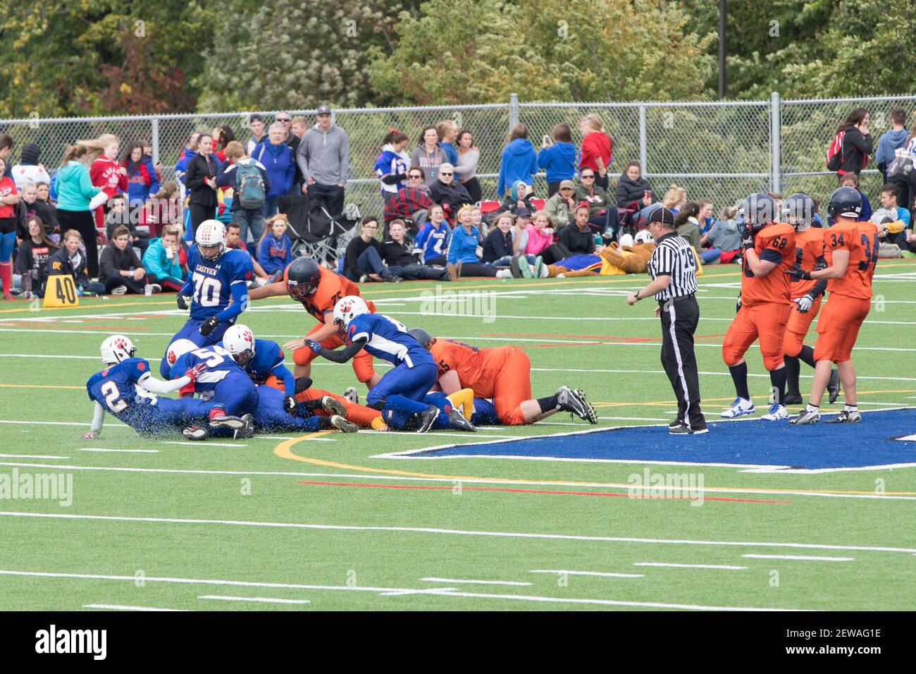 L'école de football de haut Banque D'Images