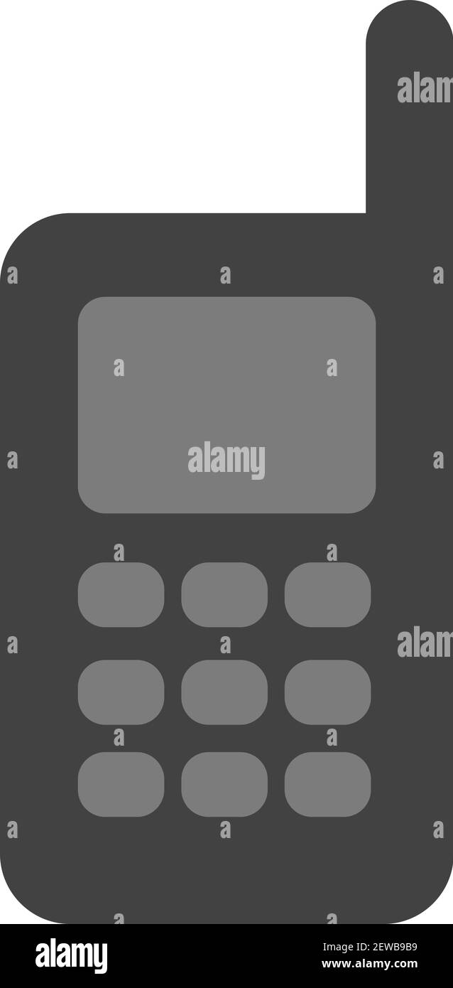 Talkie-walkie gris, illustration, vecteur sur fond blanc. Illustration de Vecteur