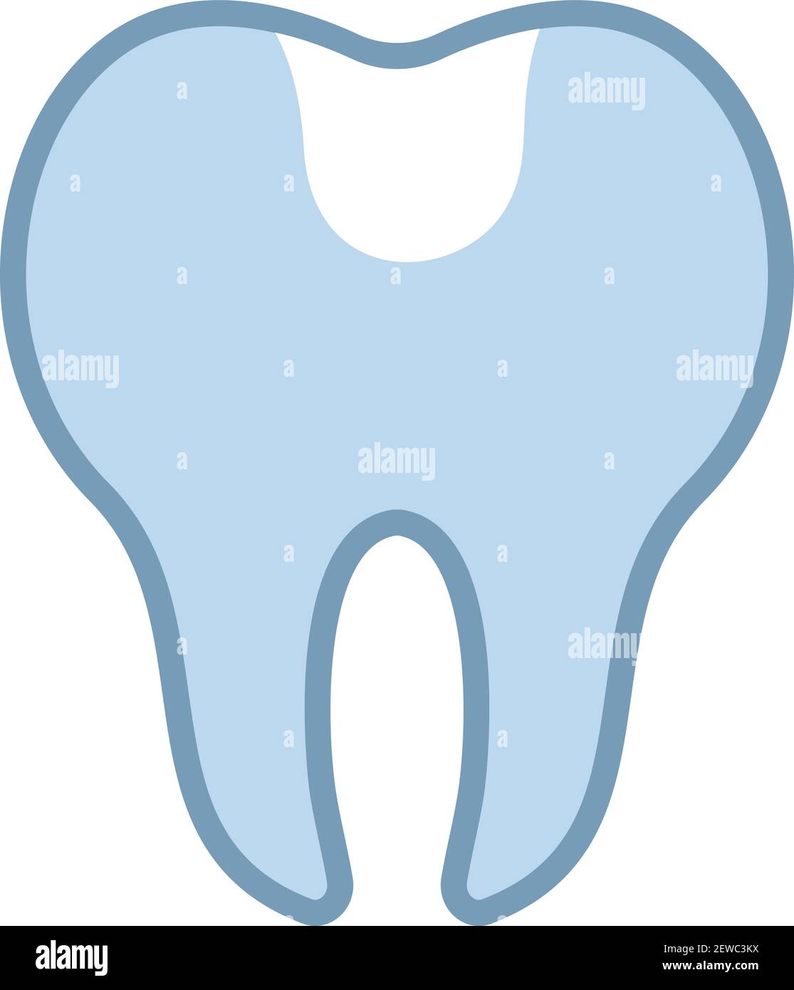 Dent avec garniture dentaire, illustration, vecteur sur fond blanc. Illustration de Vecteur