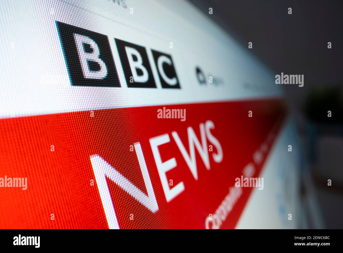 Vue rapprochée du logo de la BBC sur son site Web Banque D'Images