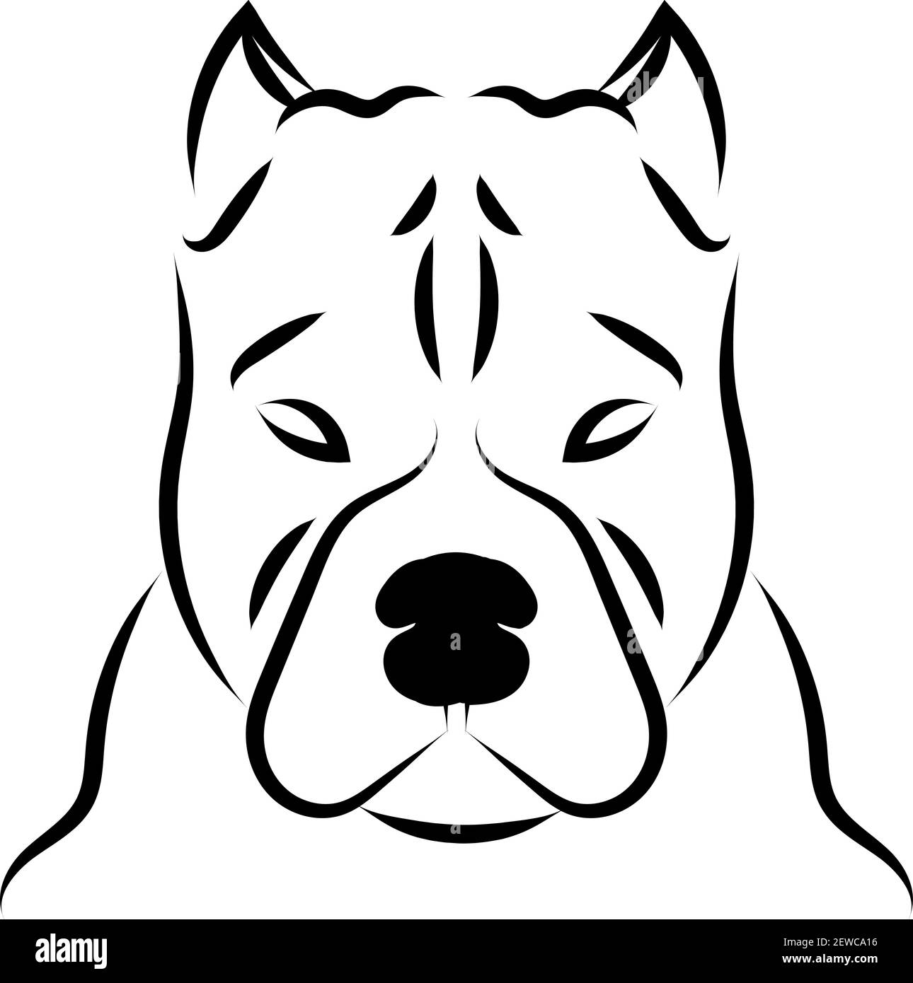 Terrier de taureau à fosse américaine, illustration, vecteur sur fond blanc. Illustration de Vecteur