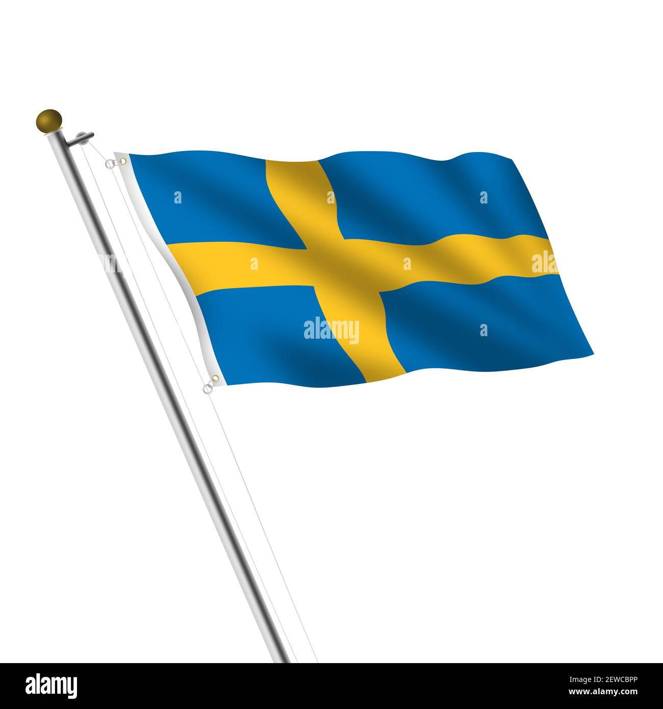 Illustration 3d du mât suédois sur blanc avec masque Banque D'Images
