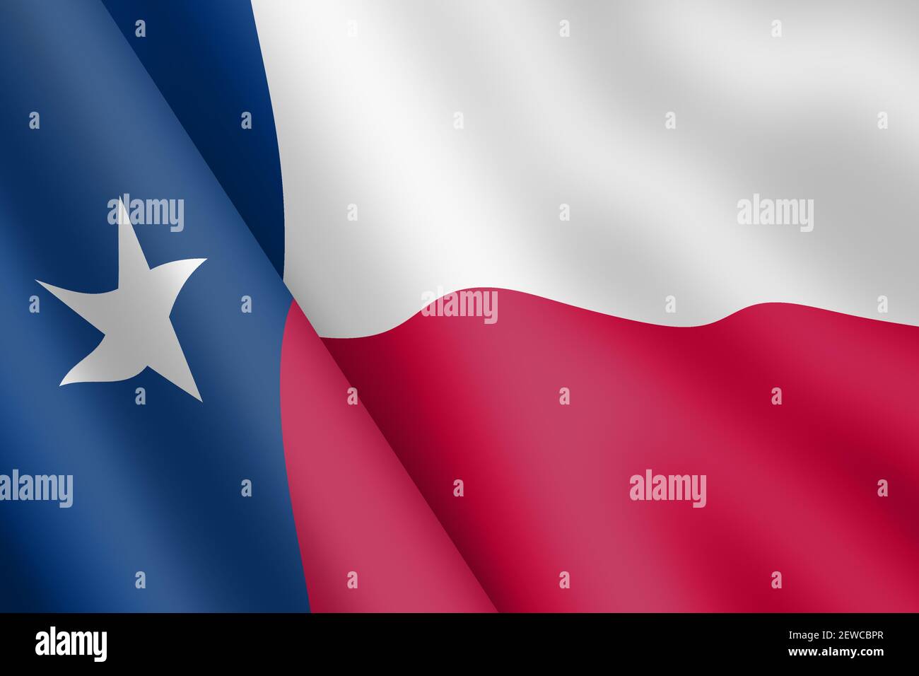 Etat du Texas drapeau 3d illustration ondulation du vent Banque D'Images