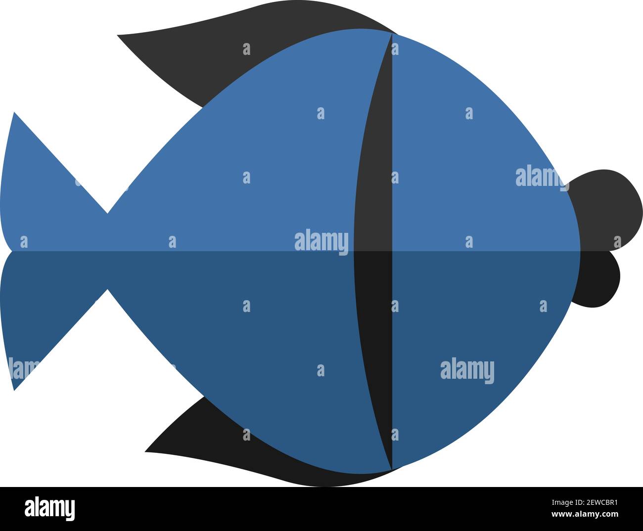 Poisson noir et bleu, illustration, vecteur sur fond blanc. Illustration de Vecteur