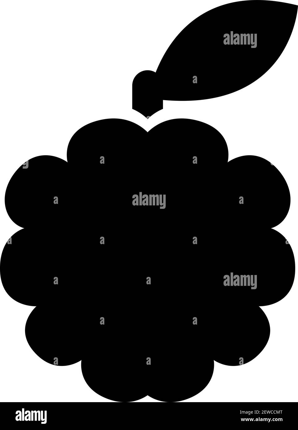 BlackBerry avec tige, illustration, vecteur sur fond blanc. Illustration de Vecteur