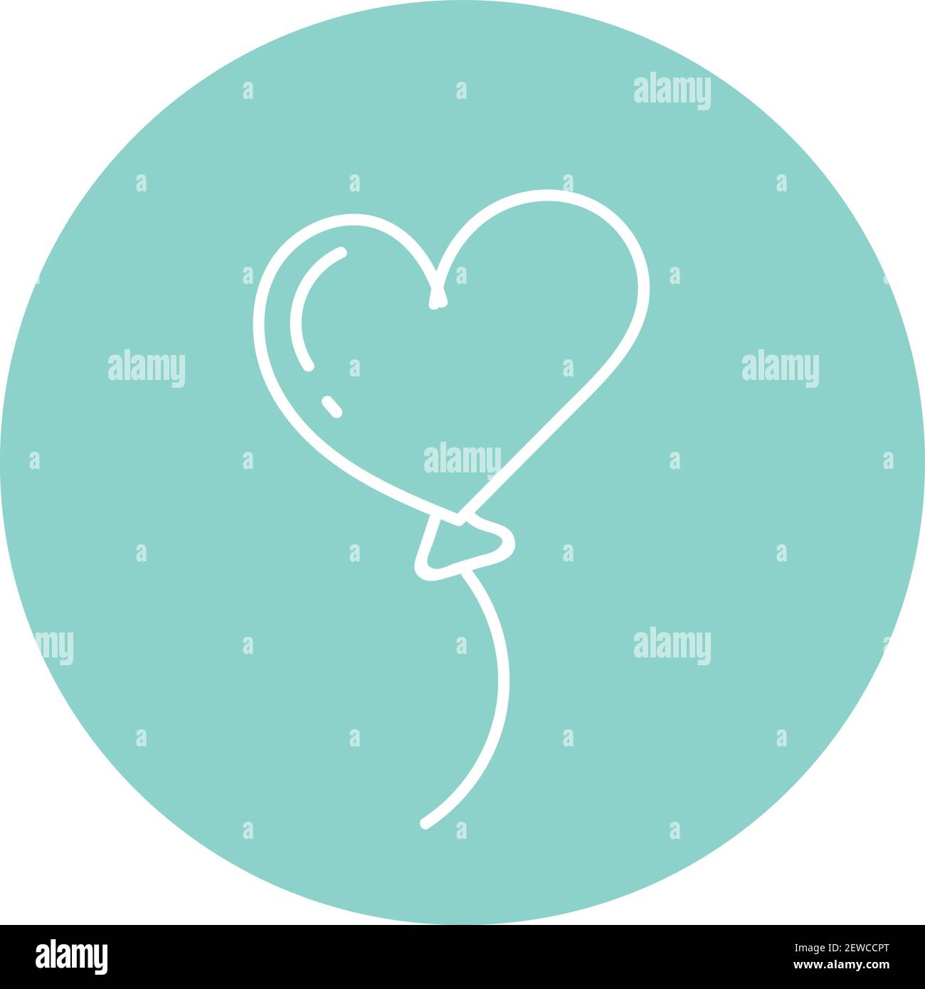 Ballon en forme de coeur bleu, illustration, vecteur sur fond blanc. Illustration de Vecteur