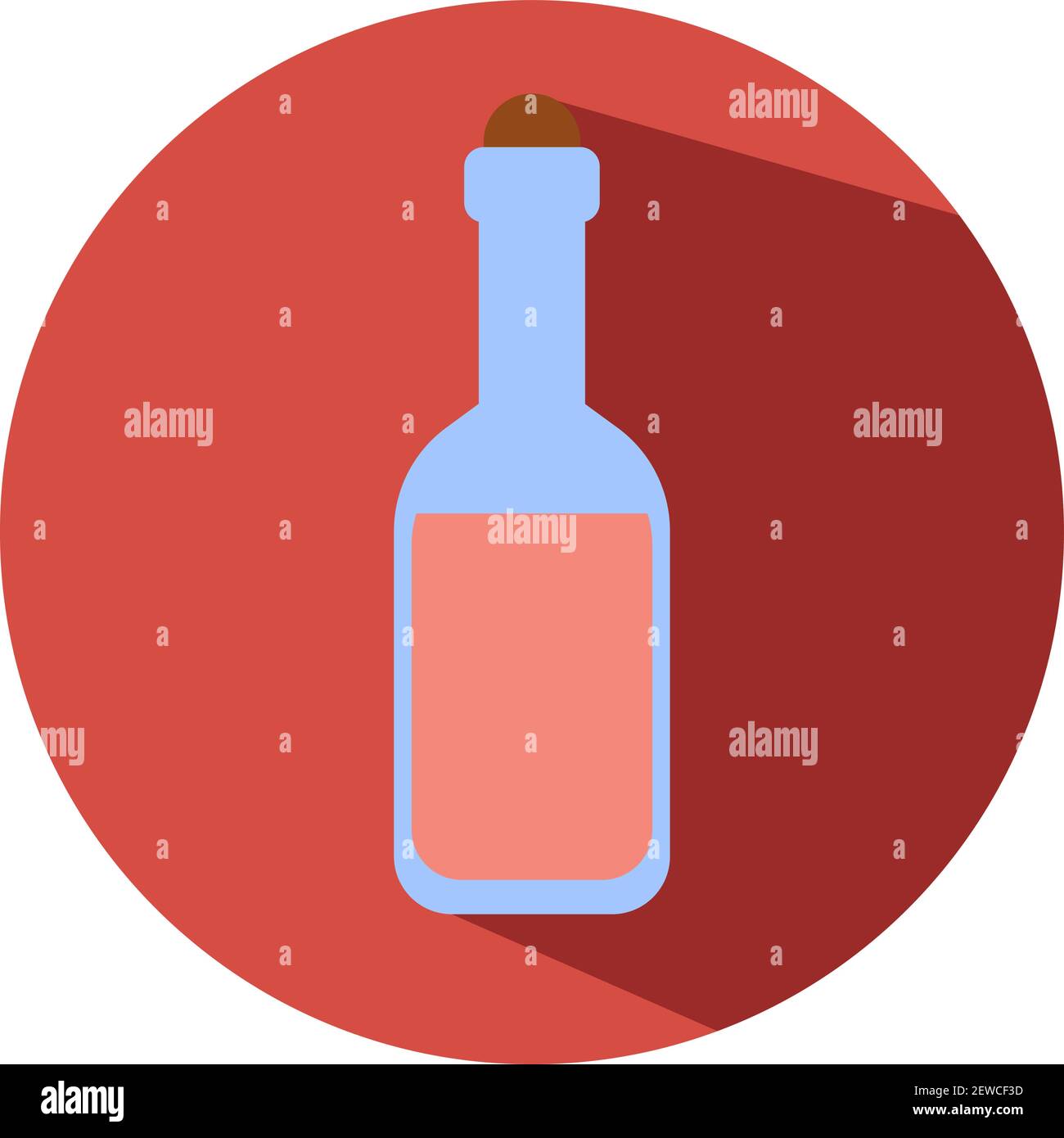 Vin de rose dans une bouteille, illustration, vecteur sur fond blanc. Illustration de Vecteur