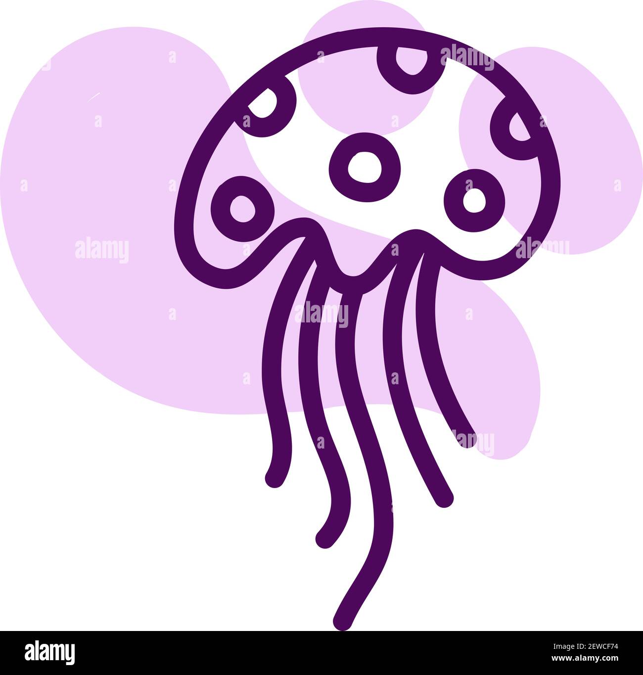 Medusa décoré de cercles, illustration, vecteur sur fond blanc. Illustration de Vecteur