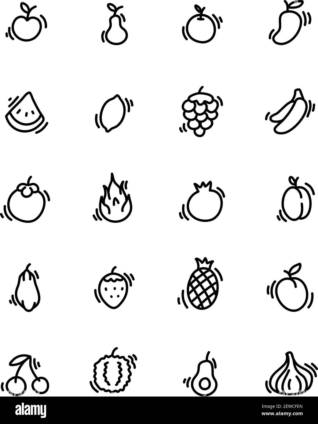 Fruits frais, illustration, vecteur sur fond blanc. Illustration de Vecteur