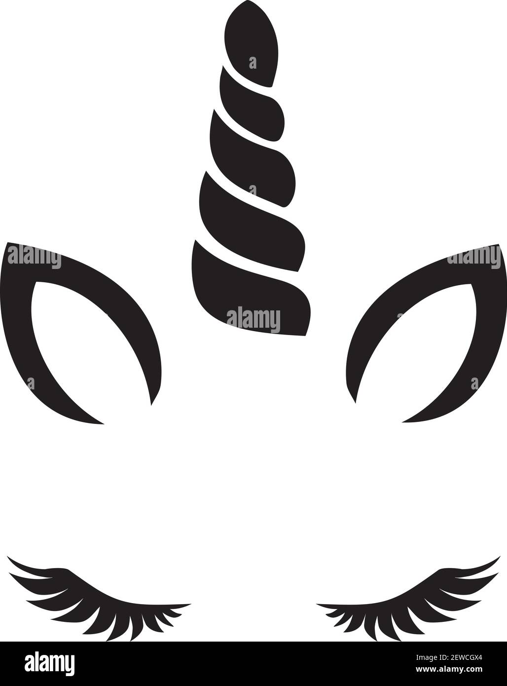 illustration vectorielle d'un joli visage unicorn. Illustration de Vecteur