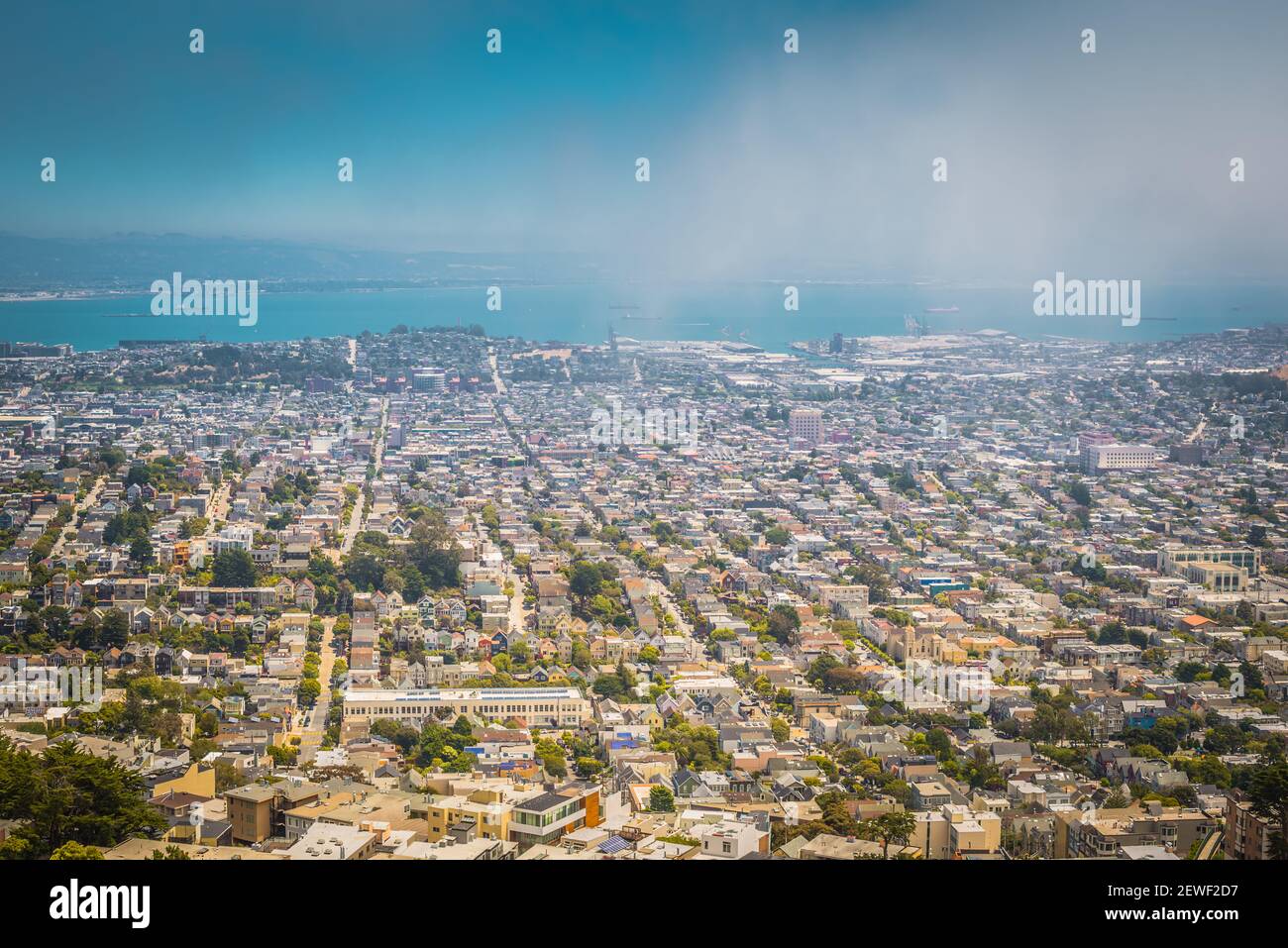 San Francisco vue sur le centre-ville de Twin Peaks Banque D'Images