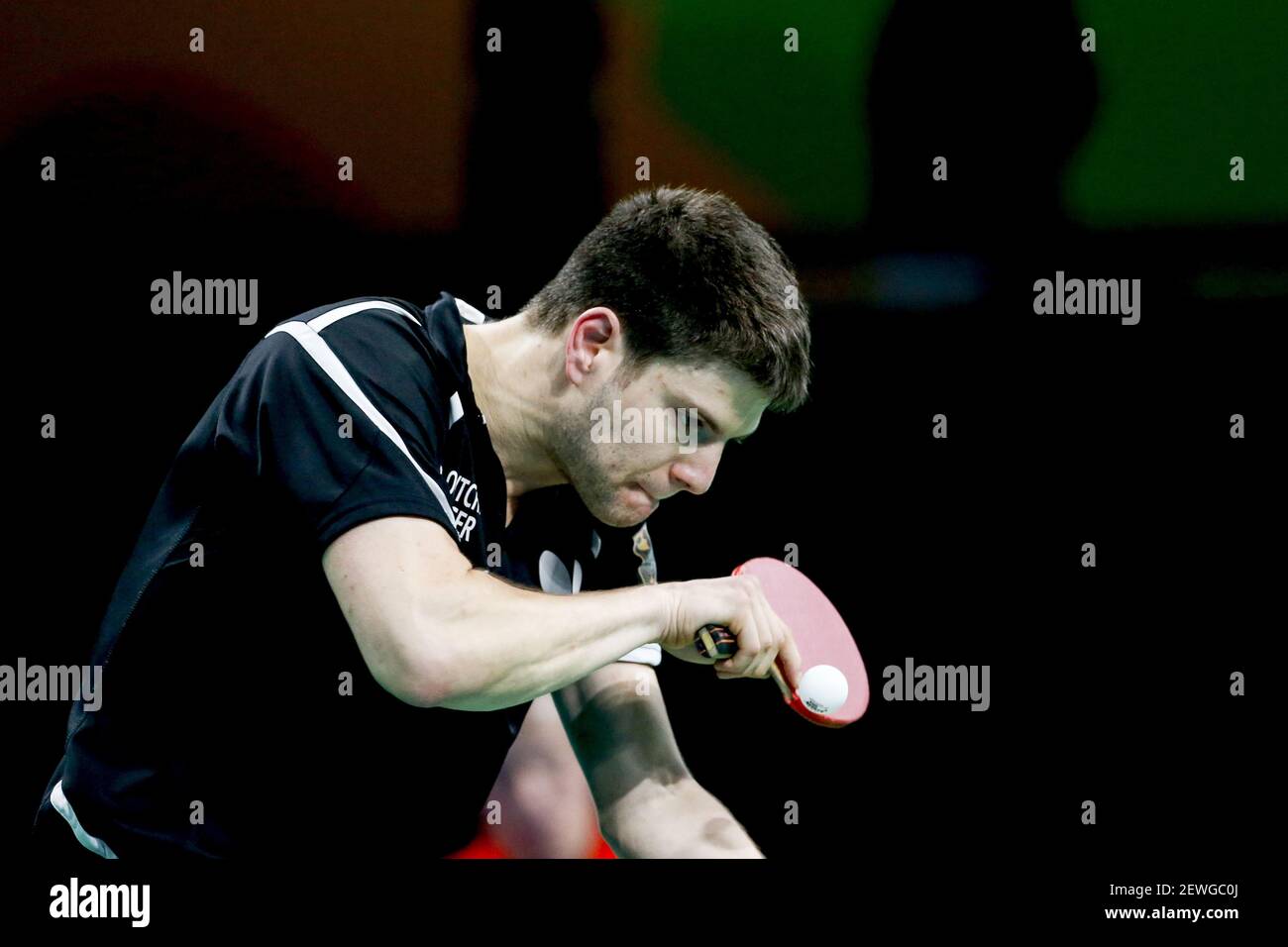 RIO DE JANEIRO, RJ - 08.08.2016: JEUX OLYMPIQUES 2016 TENNIS DE TABLE -  OVTCHAROV Dimitrij (GER) pendant le tennis de table Jeux Olympiques de Rio  2016 qui se tiennent dans le Pavillon