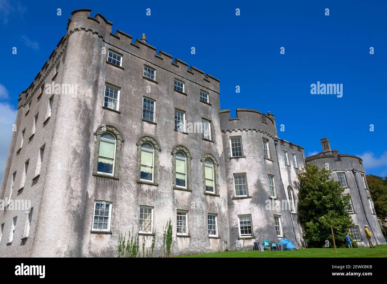 Haverfordwest, pays de Galles, Royaume-Uni, 28 août 2016 : Château de Picton dans le Pembrokeshire qui est un fort normand du XIIIe siècle avec un front géorgien et est un popula Banque D'Images