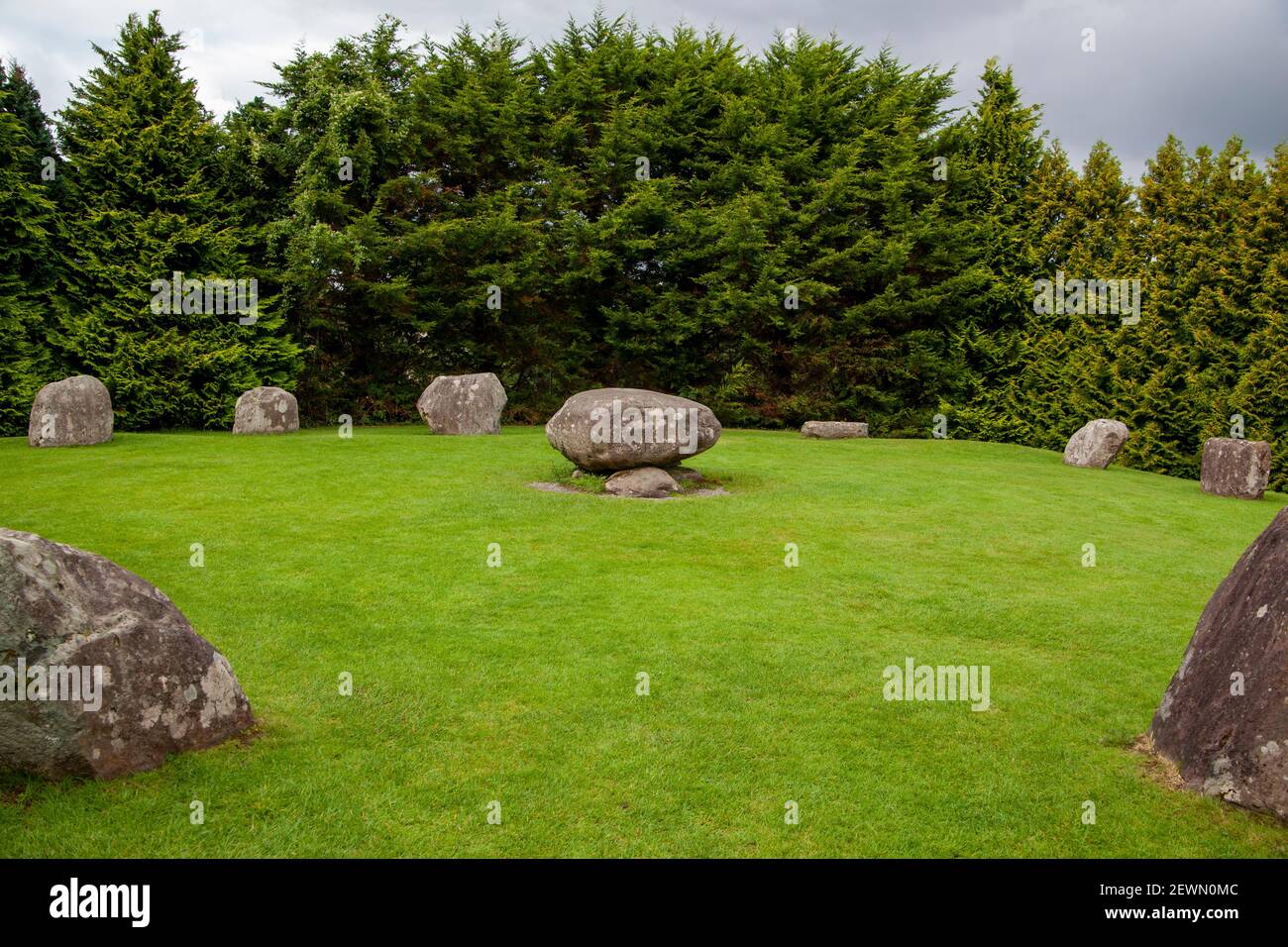 Un cercle de pierre dans la ville de Kenmare, Irlande Banque D'Images