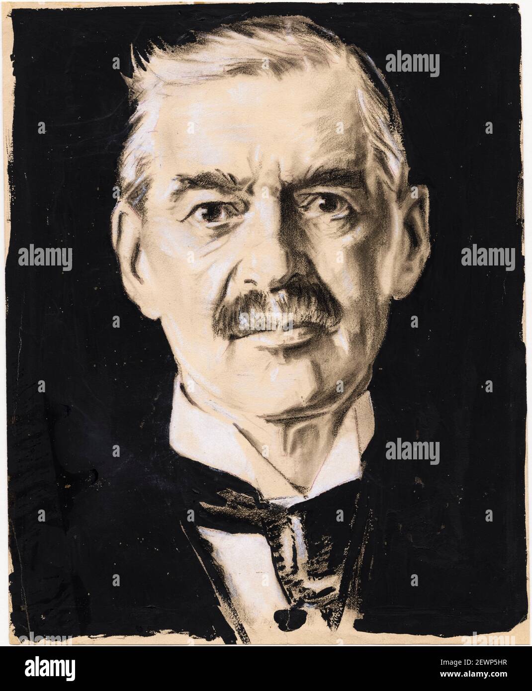 Neville Chamberlain (1869-1940), Premier ministre du Royaume-Uni (1937-1940), dessin de portrait de Samuel Johnson Woolf, 1932 Banque D'Images