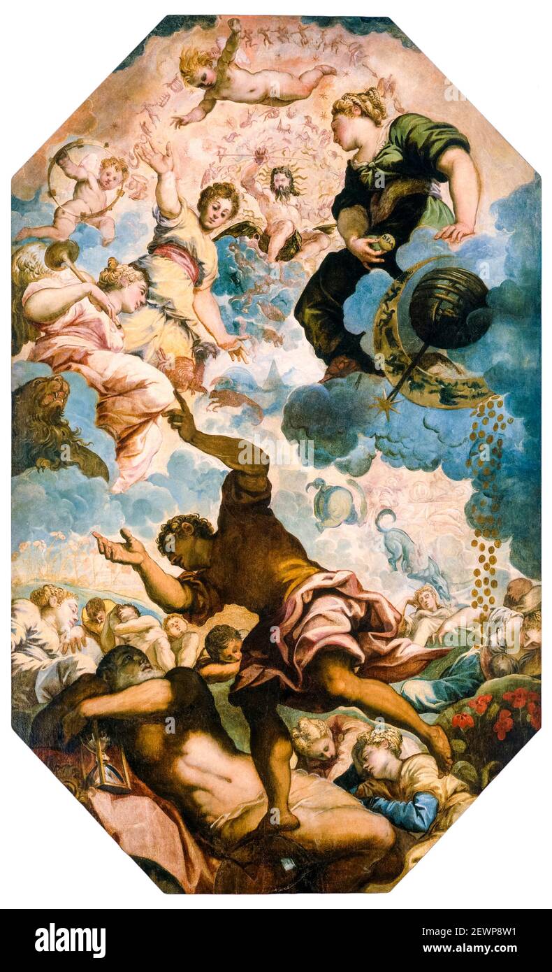 Jacopo Tintoretto, les rêves des hommes, peinture, vers 1550 Banque D'Images