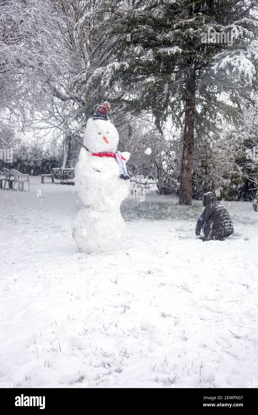 Snowman, Medstead, Hampshire, Angleterre, Royaume-Uni. Banque D'Images