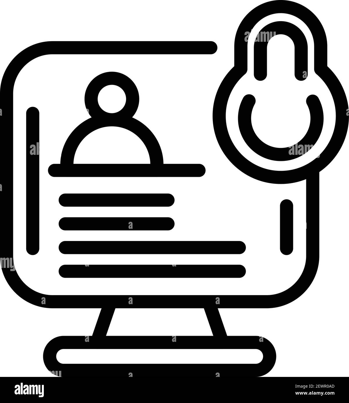 Icône de confidentialité du compte. Contour de l'icône de vecteur de confidentialité du compte pour la conception Web isolée sur fond blanc Illustration de Vecteur