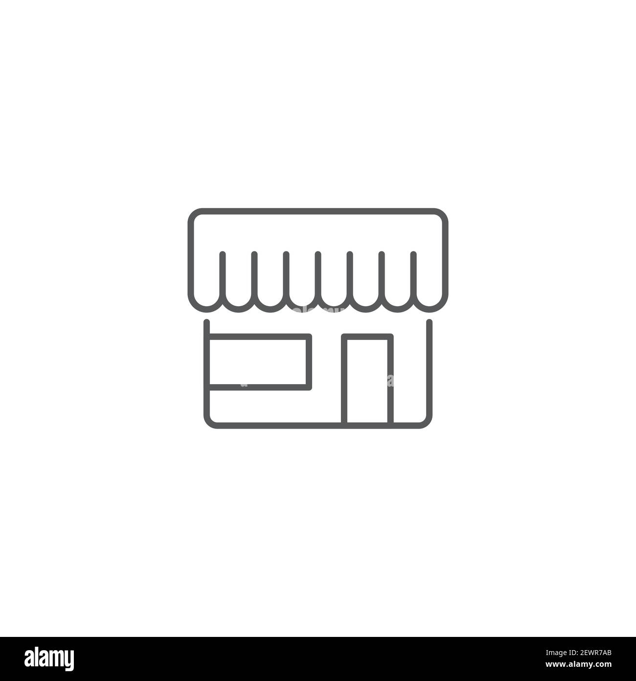 Icône du magasin, couleur, ligne, signe vectoriel, pictogramme de style linéaire isolé sur blanc. Symbole, illustration du logo Illustration de Vecteur