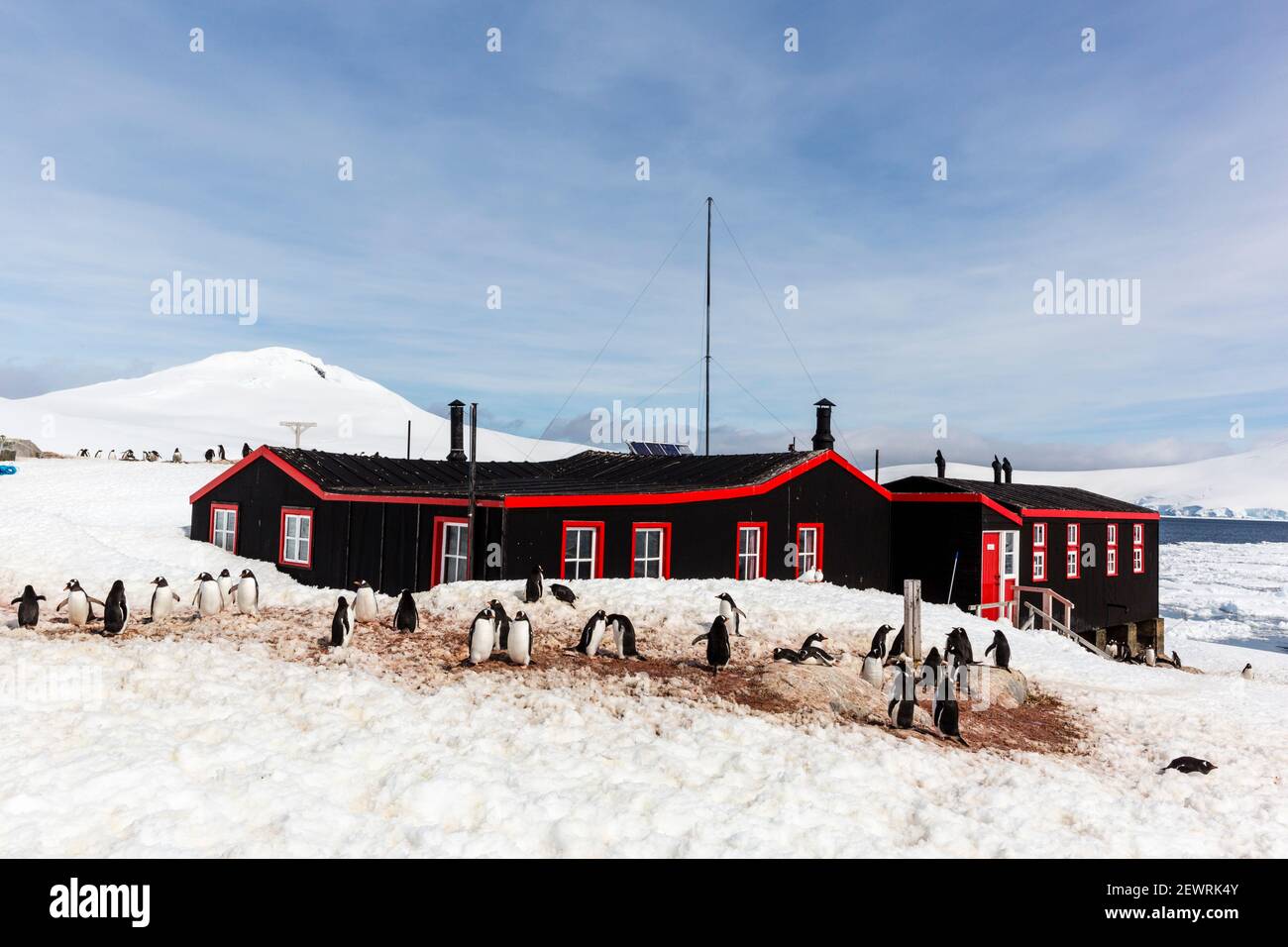 L'ancienne base britannique est maintenant un musée et un bureau de poste à Port Lockroy sur la petite île Goudier, Antarctique, régions polaires Banque D'Images