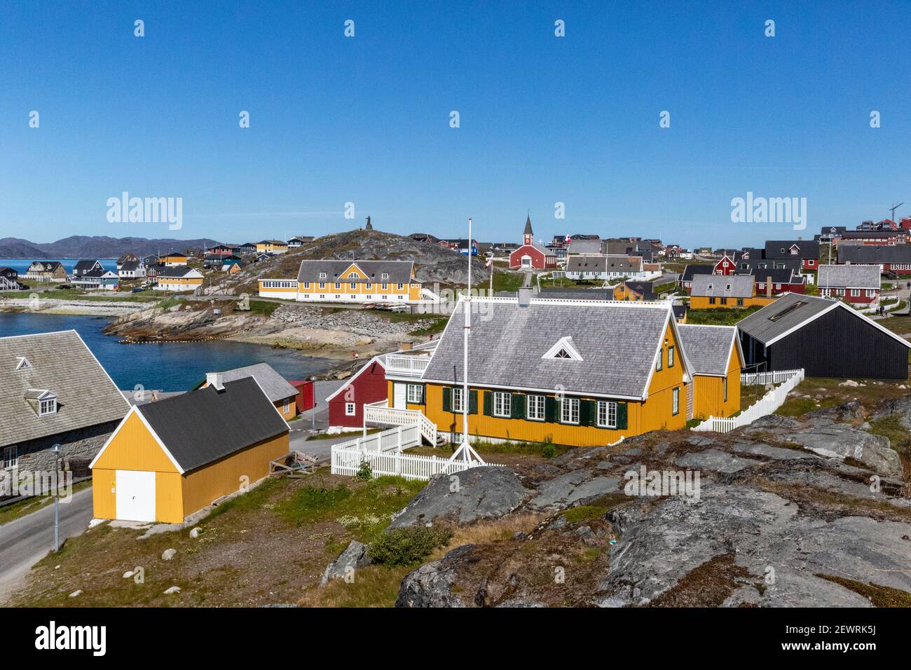 Nuuk (Godthab), la capitale et la plus grande ville du Groenland, sur la côte sud-ouest, Groenland, régions polaires Banque D'Images