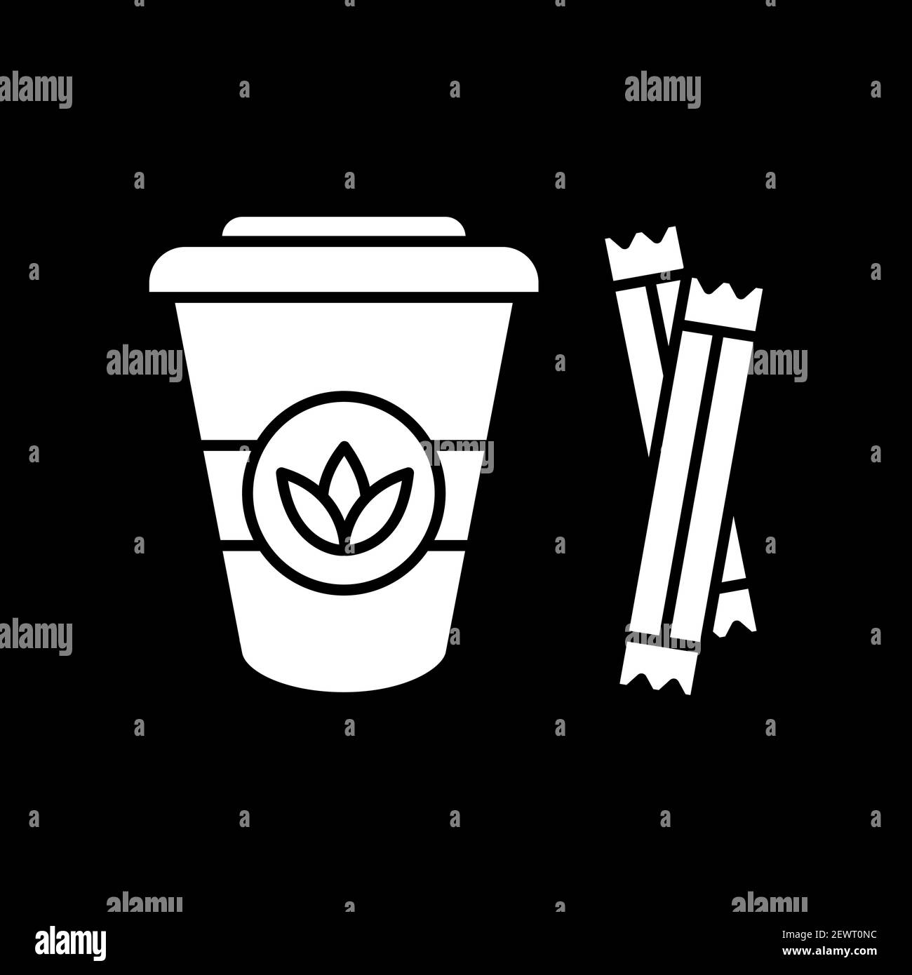 Icône de glyphe en mode Dark Tea to Go Illustration de Vecteur