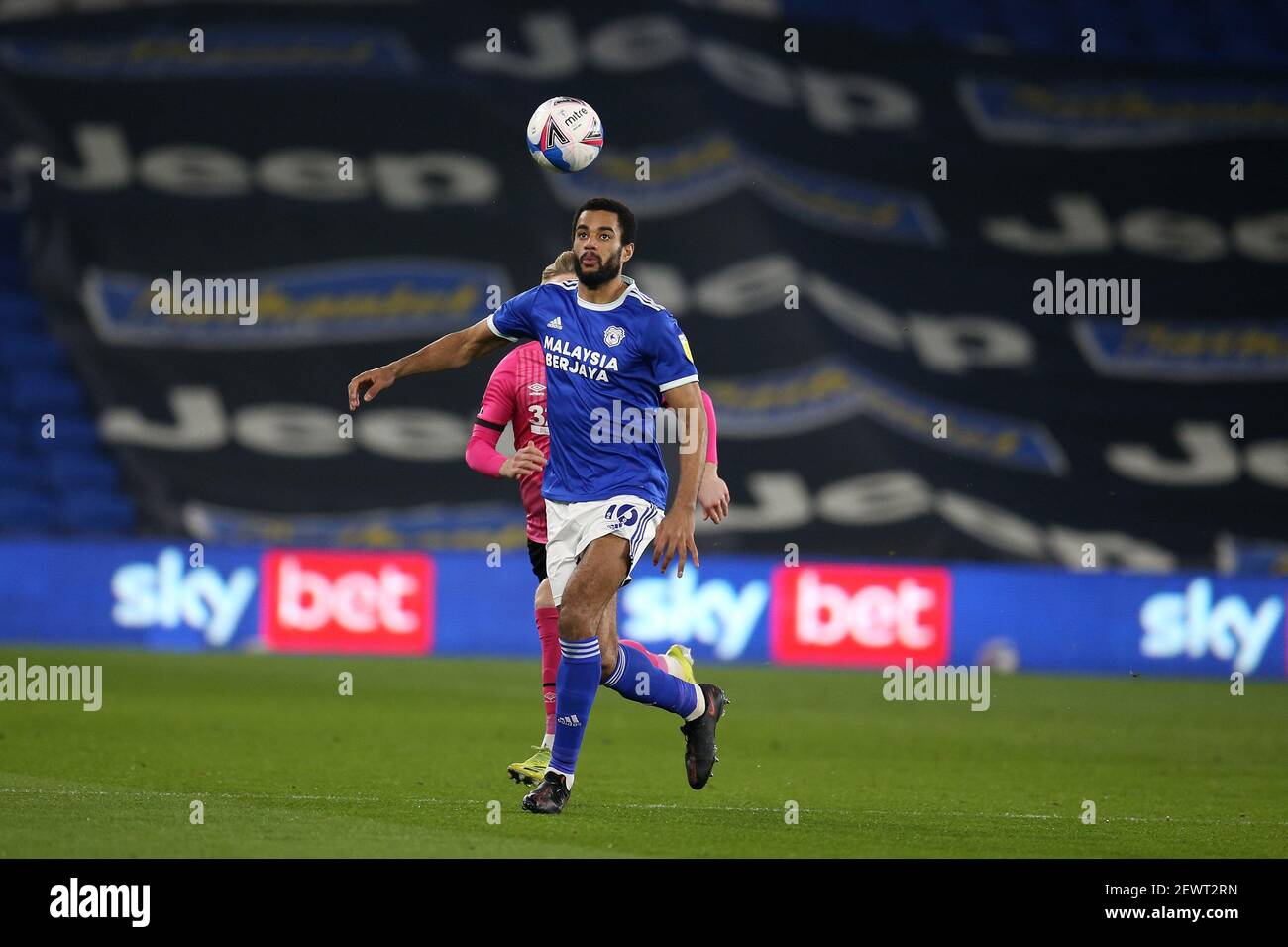 Cardiff, Royaume-Uni. 02 mars 2021. Curtis Nelson de Cardiff City en action. EFL Skybet Championship Match, Cardiff City v Derby County au Cardiff City Stadium de Cardiff, pays de Galles, le mardi 2 mars 2021. Cette image ne peut être utilisée qu'à des fins éditoriales. Utilisation éditoriale uniquement, licence requise pour une utilisation commerciale. Aucune utilisation dans les Paris, les jeux ou les publications d'un seul club/ligue/joueur. photo par Andrew Orchard/Andrew Orchard sports Photography/Alamy Live News crédit: Andrew Orchard sports Photography/Alamy Live News Banque D'Images