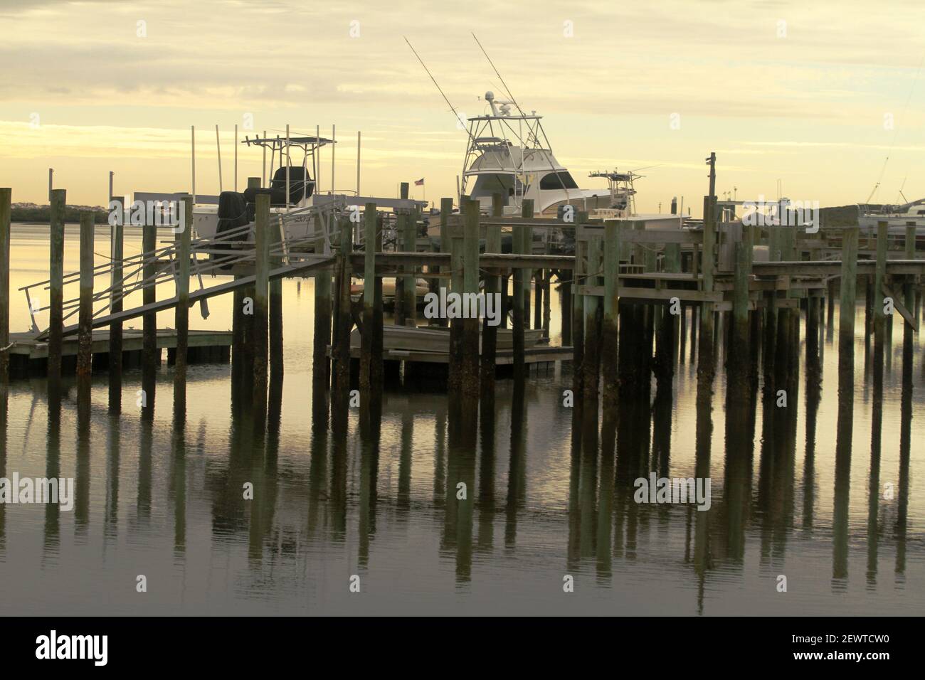 Rampe d'accès pour bateaux sur l'île Anastasia, FL, États-Unis Banque D'Images