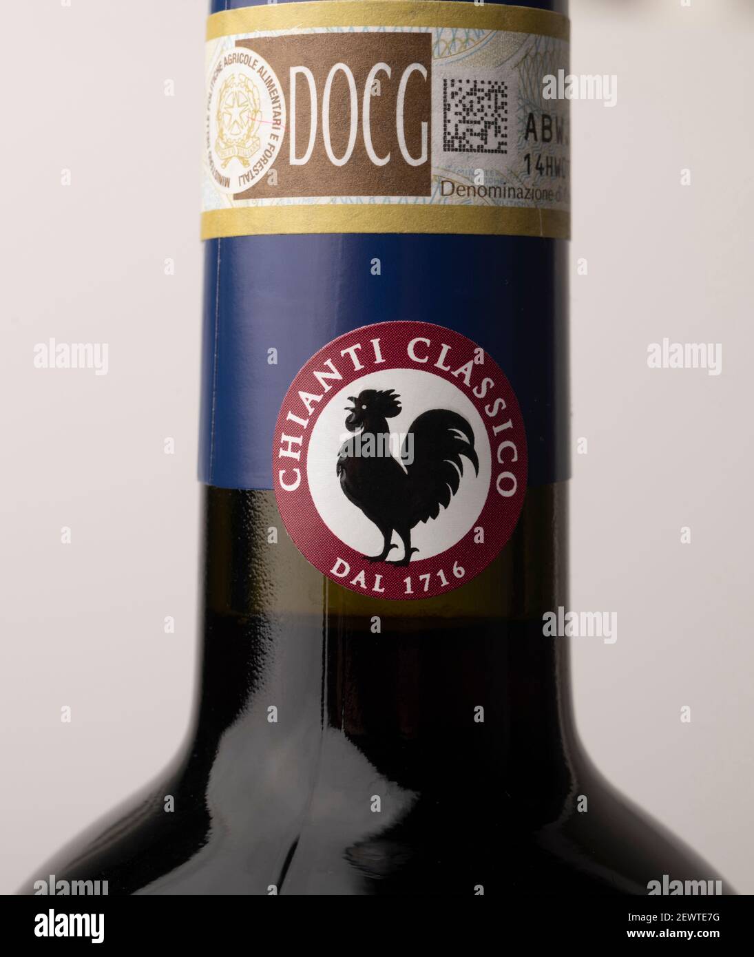 2016 étiquette de bouteille de vin Lornano Chianti Classico Banque D'Images
