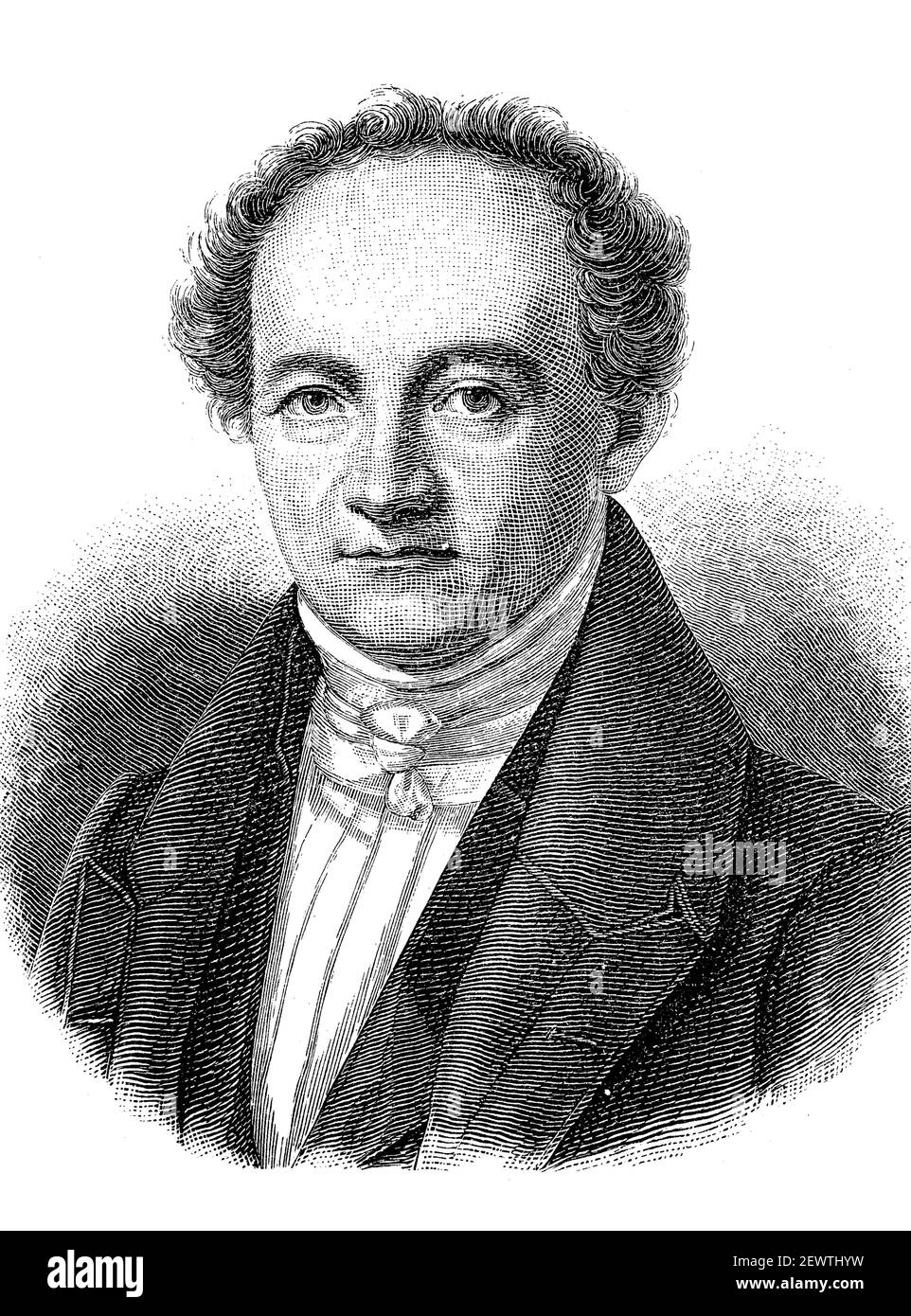 Heinrich Friedrich Wilhelm Gesenius, 3 février 1786 - 23 octobre 1842, théologien allemand, érudit des cultures et de l'histoire du proche-Orient, et l'un des plus grands érudits et explorateurs des langues sémitiques / Heinrich Friedrich Wilhelm Gesenius, 3. Février 1786 - 23. Oktober 1842, ein deutscher Theoolge, Gelehrter der Kulturen und Geschichte des Nahen Ostens und einer der bedeutsen Gelehrten und Erforscher der semitischen Sprachen, Historisch, historique, numérique reproduction améliorée d'un original du XIXe siècle / digitale Reprodukeiner einer Origvorin 19. Jah Banque D'Images