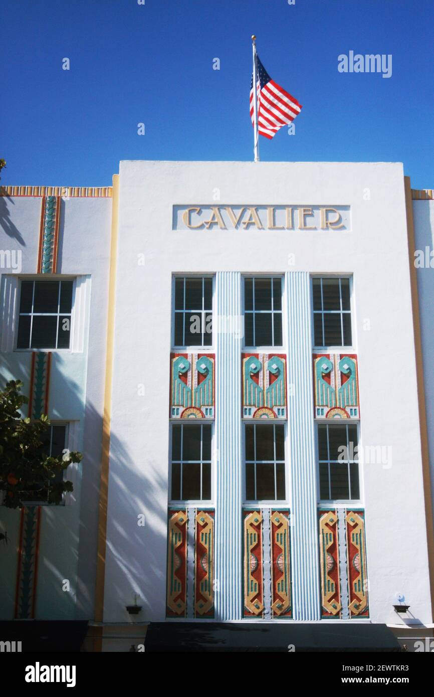 Miami Beach, Floride, États-Unis. Hôtel cavalier sur Ocean Dr, construit en 1936 dans le style art déco. Banque D'Images