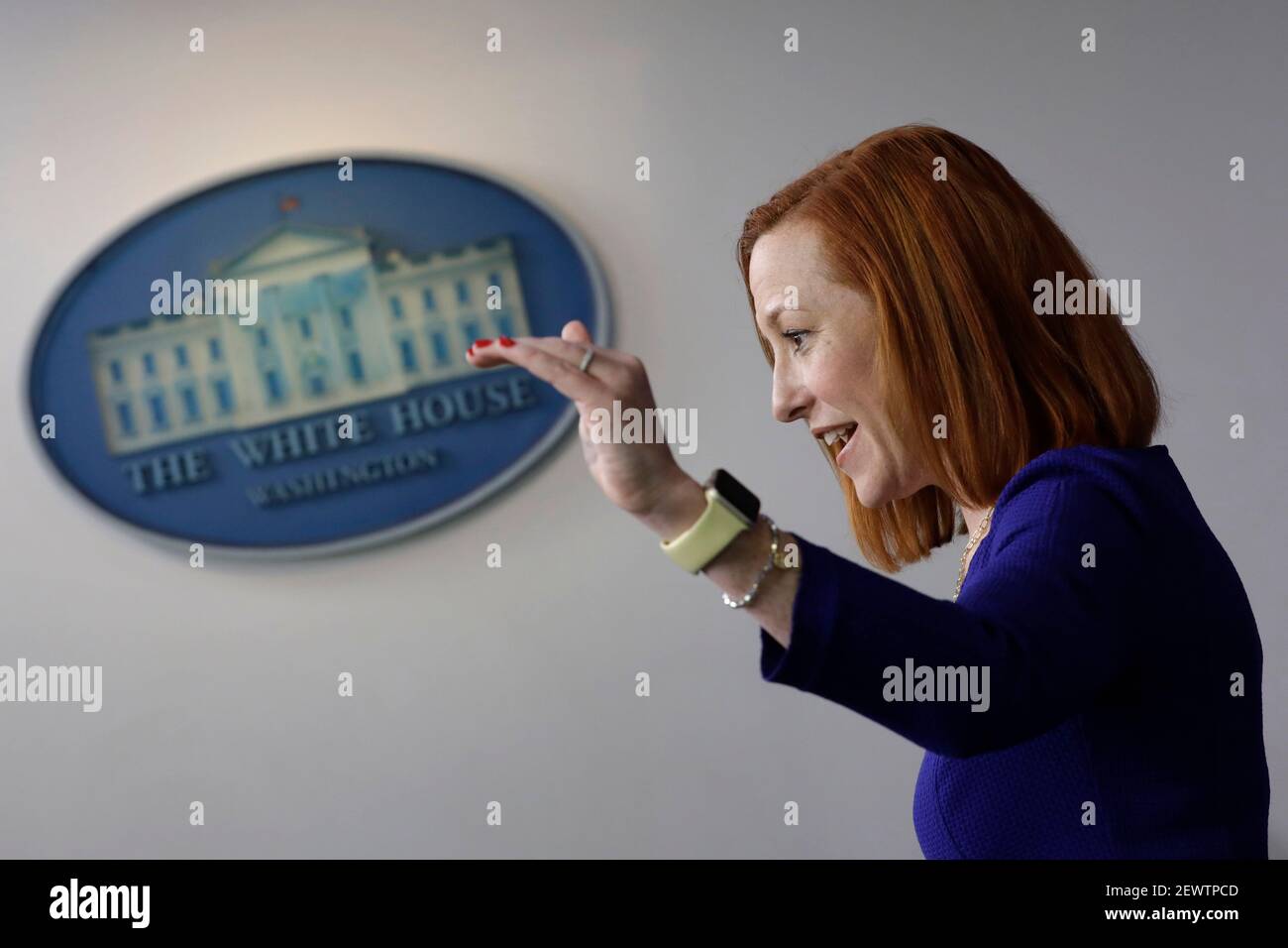 Washington, États-Unis. 03ème mars 2021. Le secrétaire de presse de la Maison Blanche, Jen Psaki, prend la parole lors d'un point de presse à la Maison Blanche à Washington le 3 mars 2021. Photo par Yuri Gripas/Pool/Sipa USA crédit: SIPA USA/Alay Live News Banque D'Images