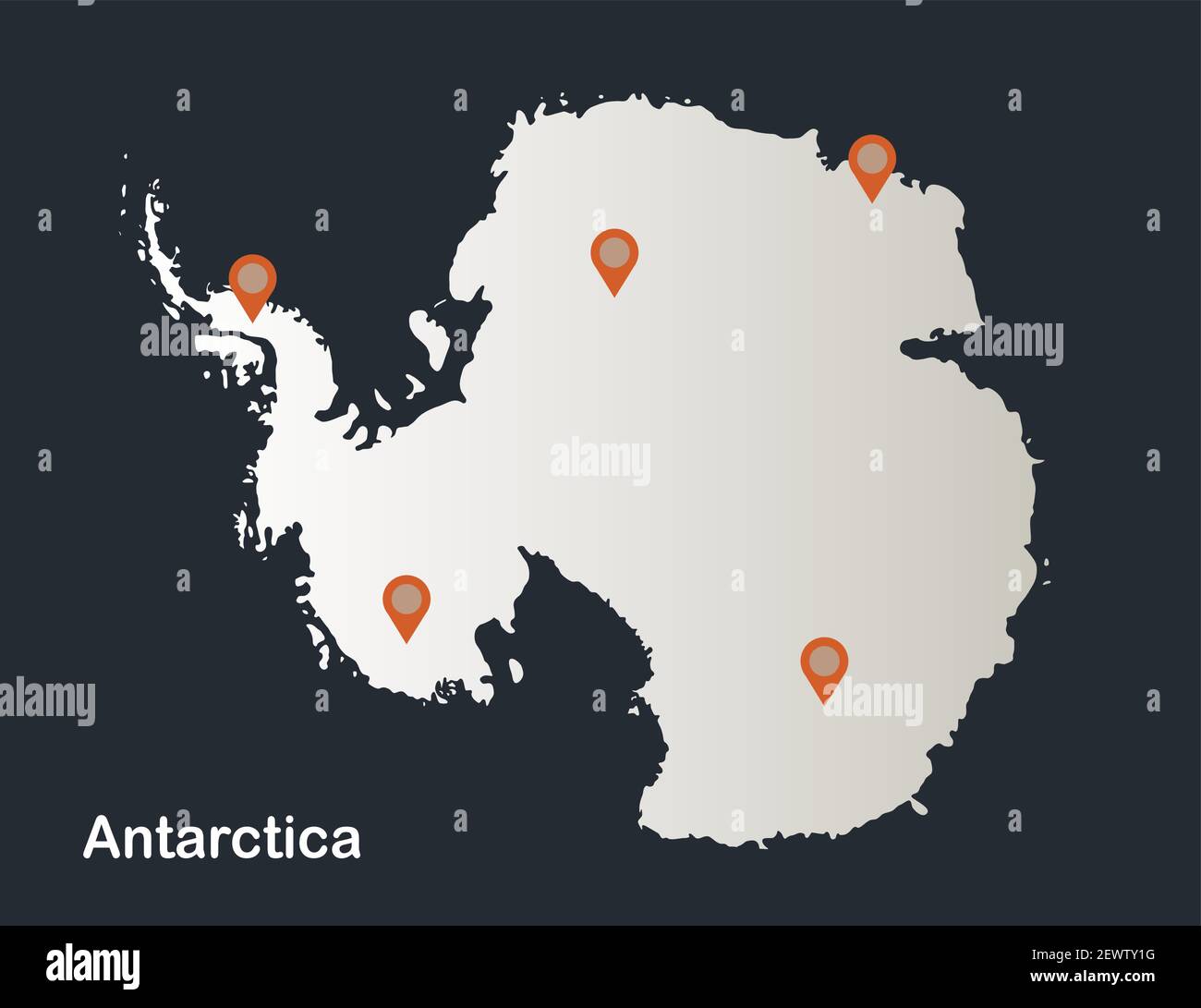Carte Antarctique, Infographics design plat couleurs neige blanc vecteur Illustration de Vecteur