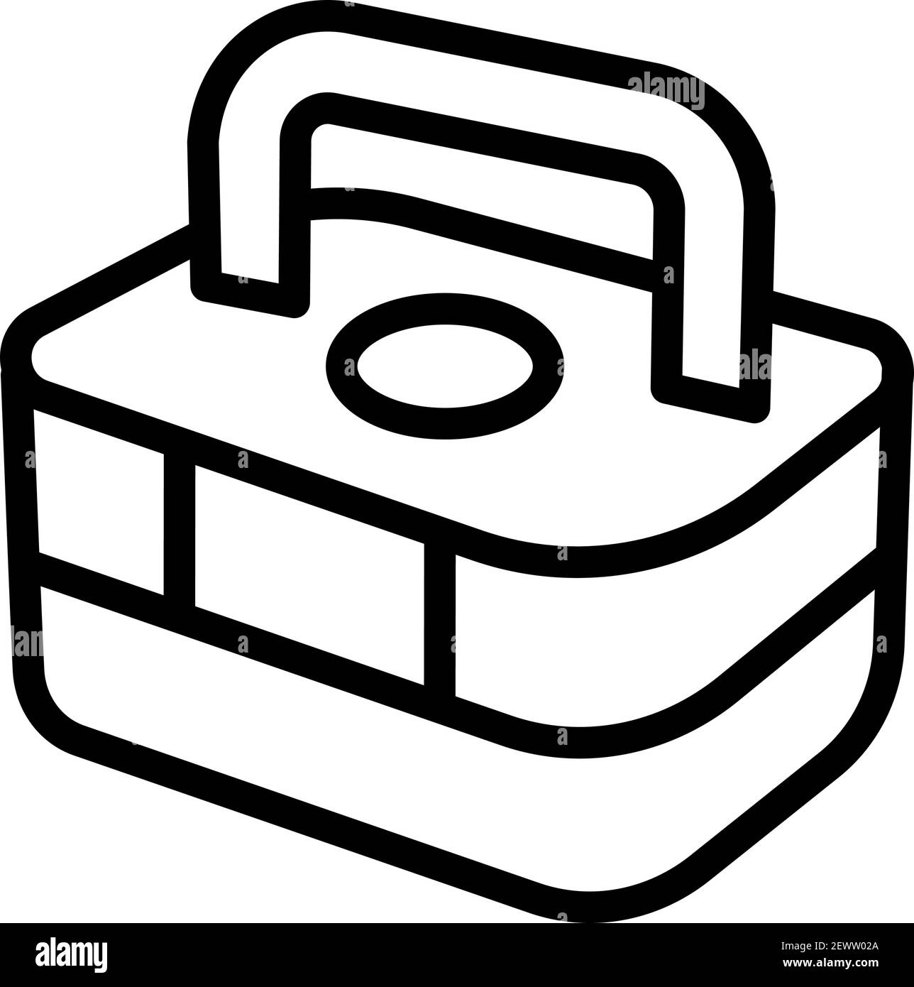 Icône simple de contour de la boîte à lunch. Illustration du vecteur d'icône de la boîte à lunch pour la conception de sites Web isolée sur blanc Illustration de Vecteur