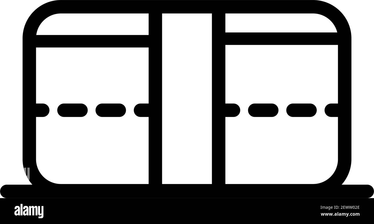 Icône simple de contour de la boîte à lunch. Illustration du vecteur d'icône de la boîte à lunch pour la conception de sites Web isolée sur blanc Illustration de Vecteur