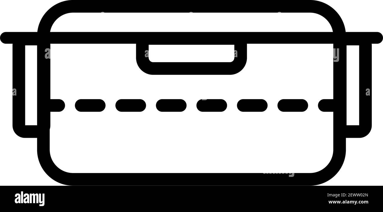 Icône simple de contour de la boîte à lunch. Illustration du vecteur d'icône de la boîte à lunch pour la conception de sites Web isolée sur blanc Illustration de Vecteur