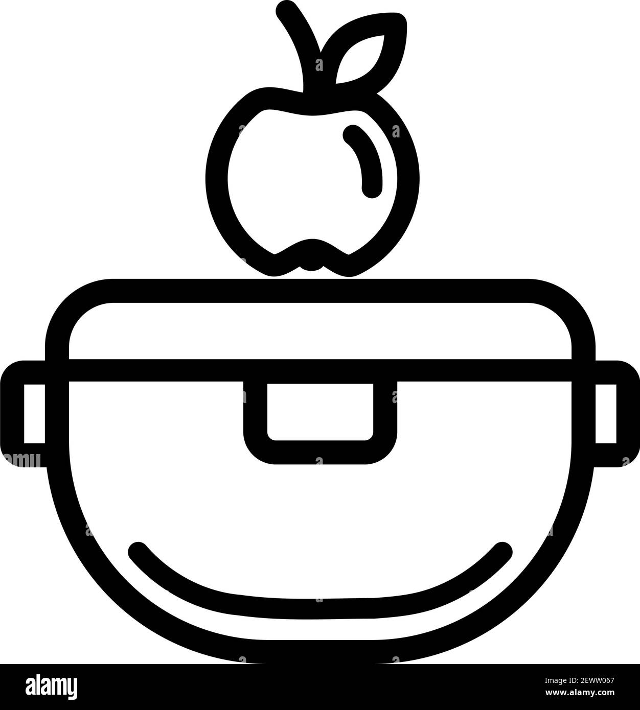 Icône simple de contour de la boîte à lunch. Illustration du vecteur d'icône de la boîte à lunch pour la conception de sites Web isolée sur blanc Illustration de Vecteur