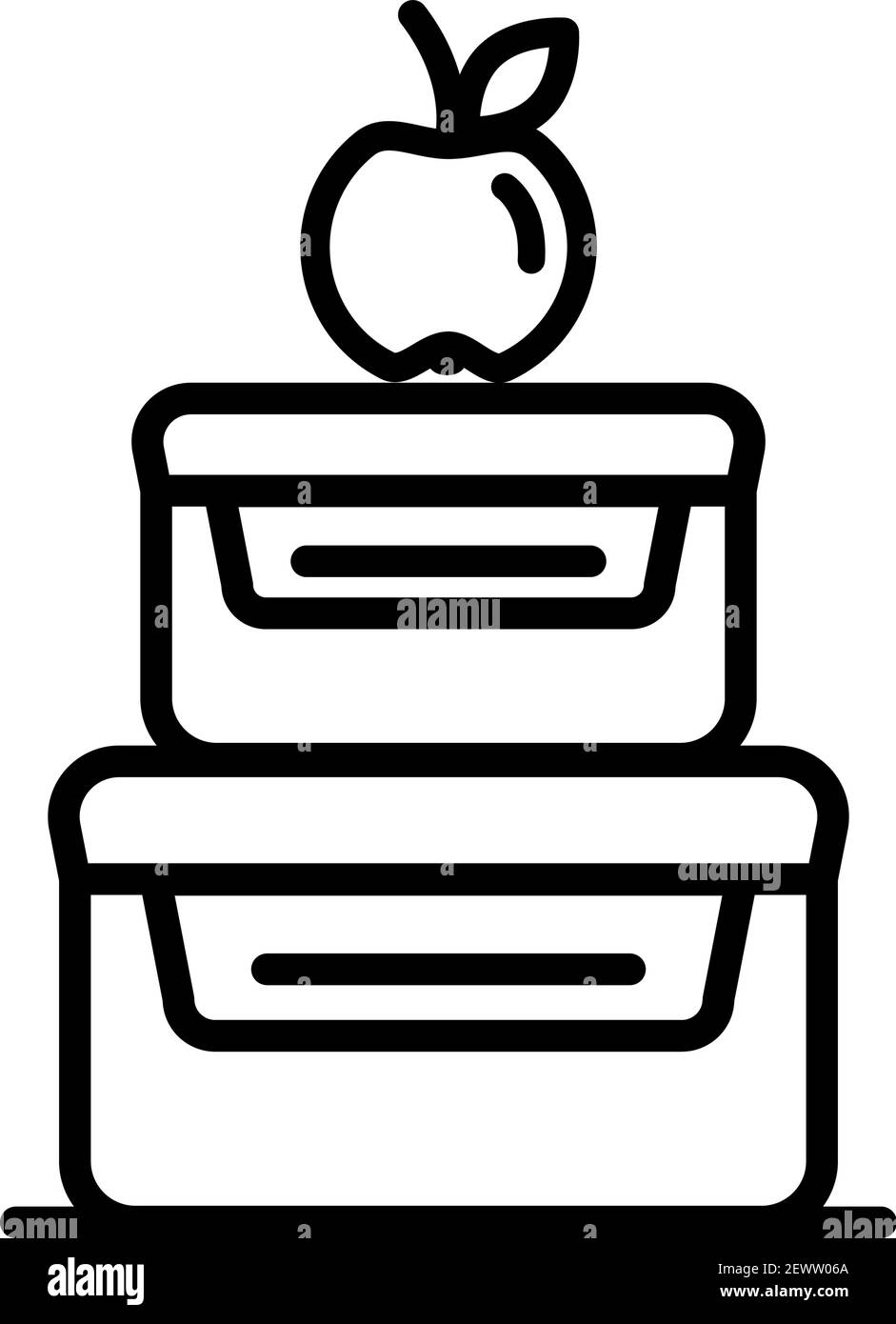 Icône simple de contour de la boîte à lunch. Illustration du vecteur d'icône de la boîte à lunch pour la conception de sites Web isolée sur blanc Illustration de Vecteur